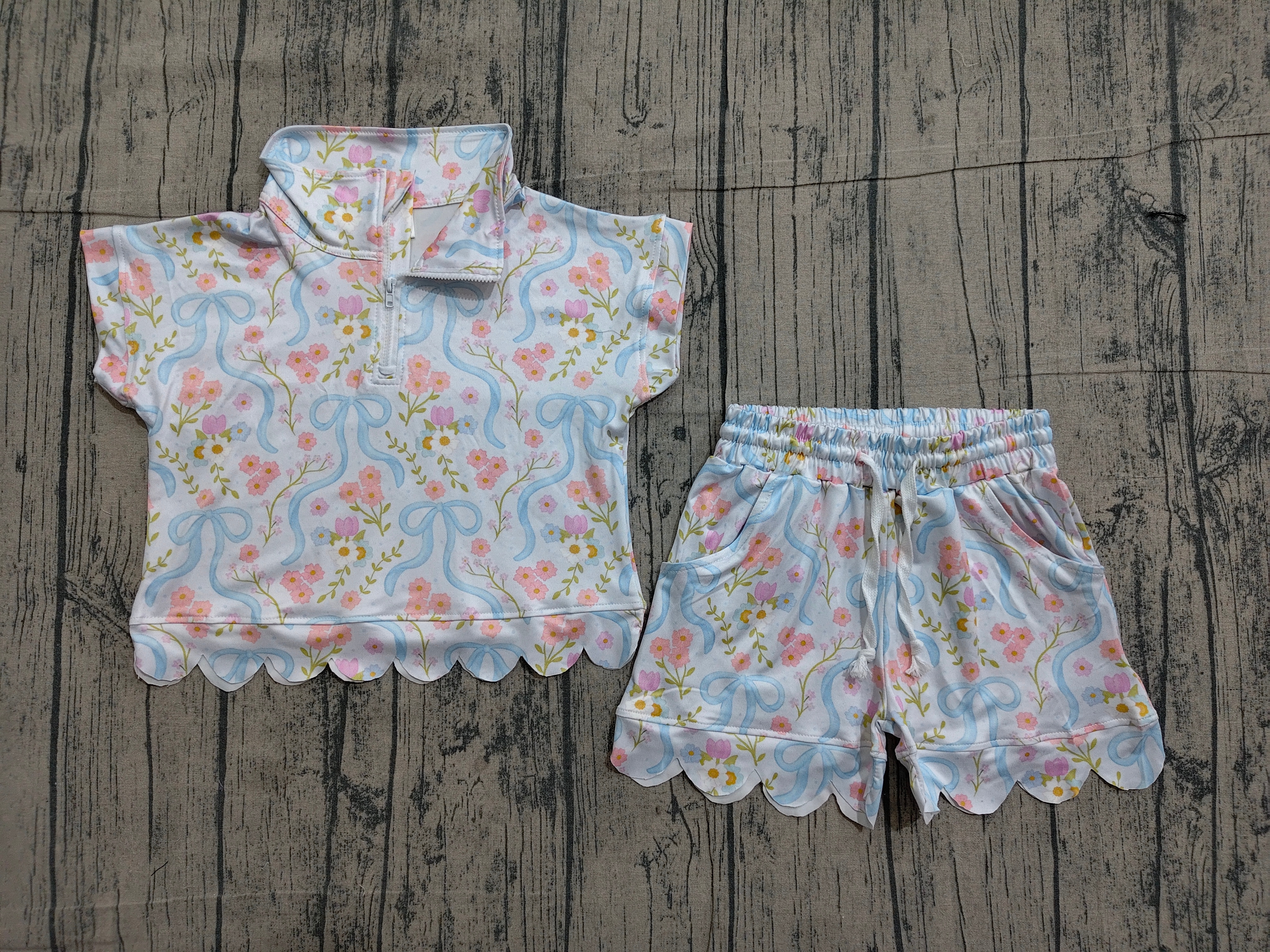 GSSO3575 pre-order kids clothes flower print girl summer outfit  clothing set-real pic 2026.3.30 