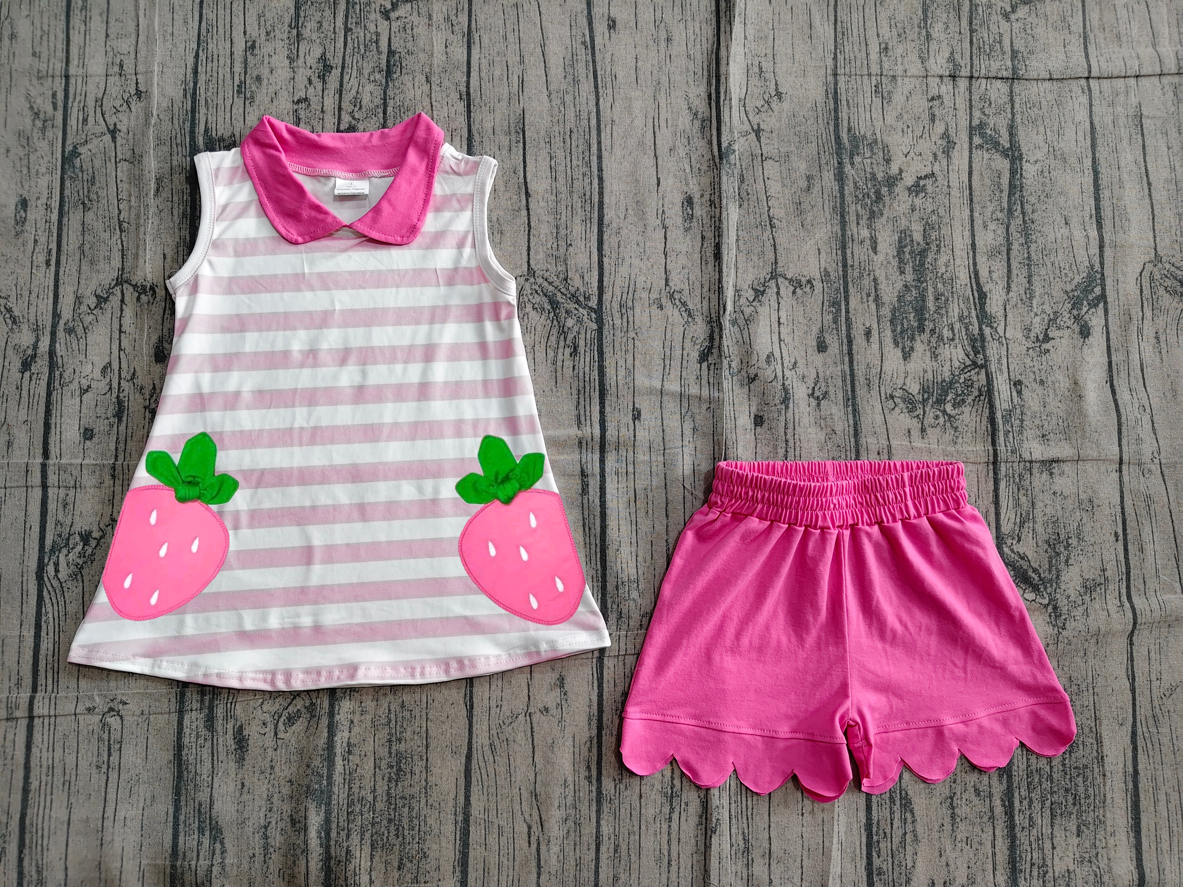 GSSO3631 pre-order baby girl clothes strawberry print toddler girl summer embroidery outfit-real pic 2026.5.11 