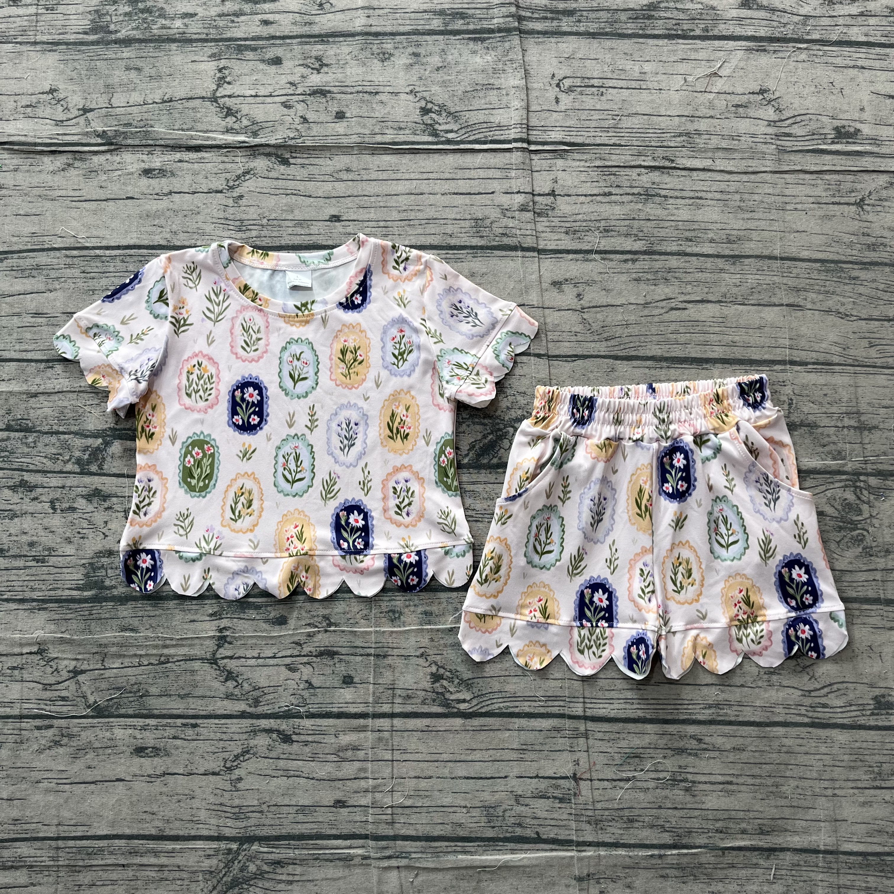 GSSO3643 pre-order kids clothes floral print girl summer outfit  clothing set-real pic 2026.5.4 