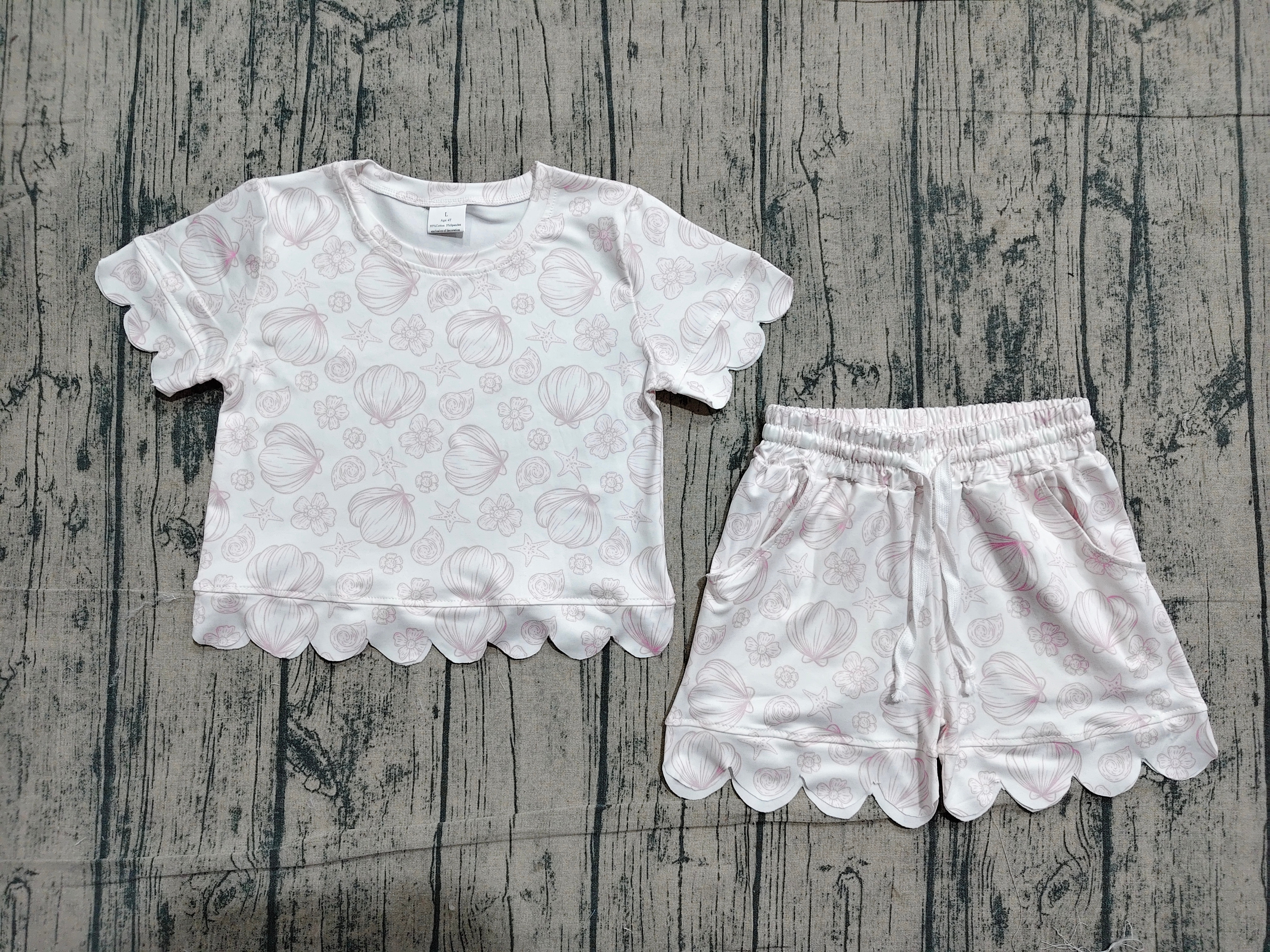 GSSO3729 pre-order kids clothes shell print girl summer outfit-real pic 2026.4.15