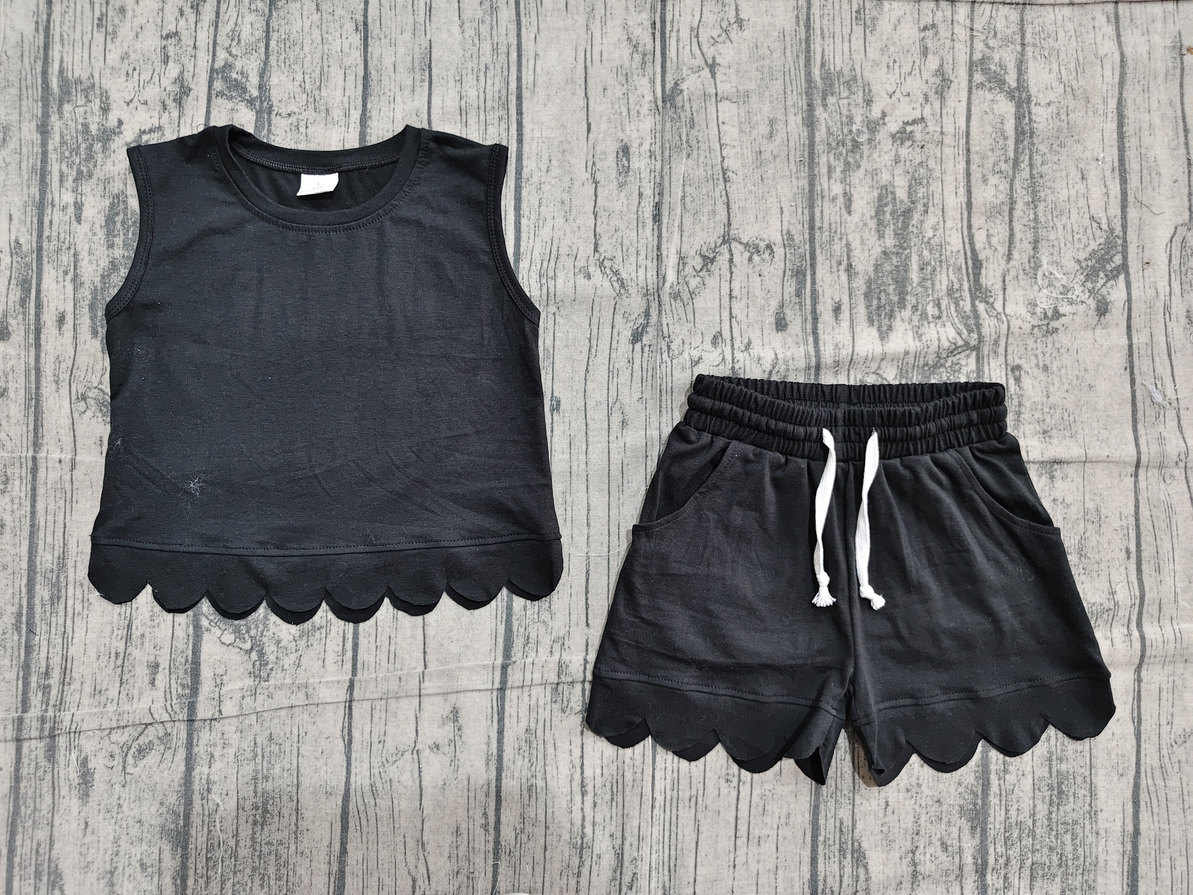 GSSO3733  pre-order kids clothes black print girl summer outfit  clothing set-real pic 2026.4.23 