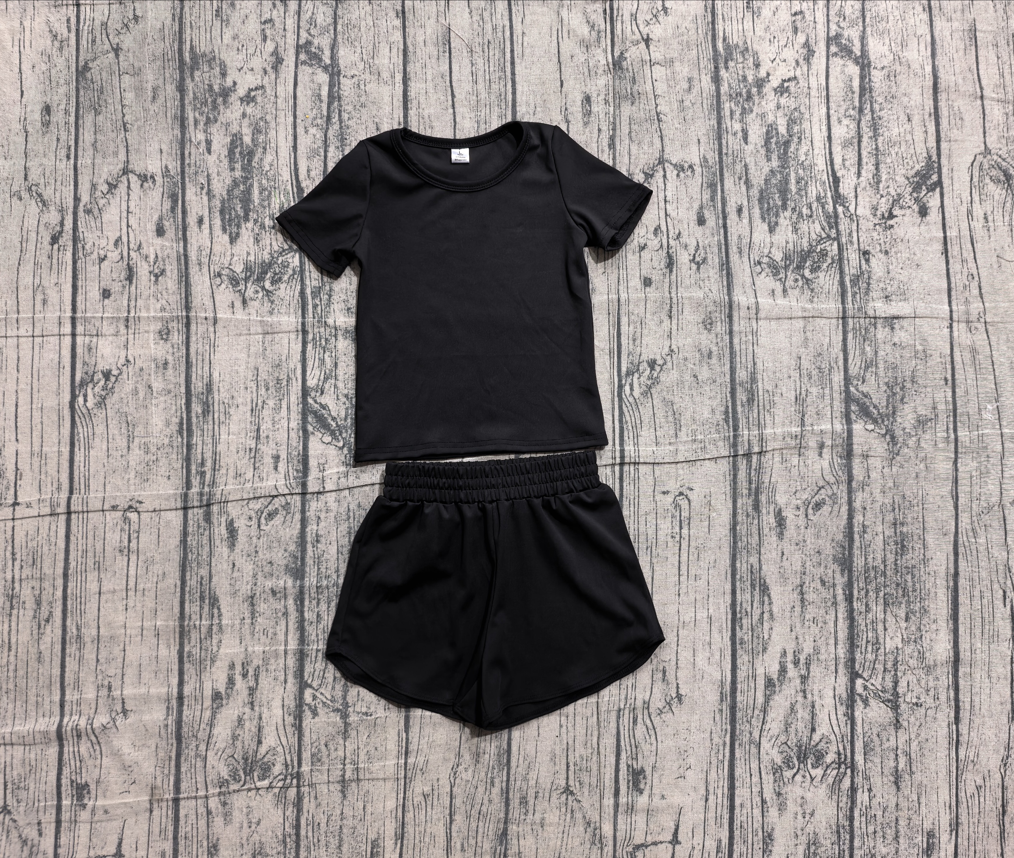GSSO3760 pre-order baby girl clothes black print toddler girl yoga summer outfit-real pic 2026.5.20 