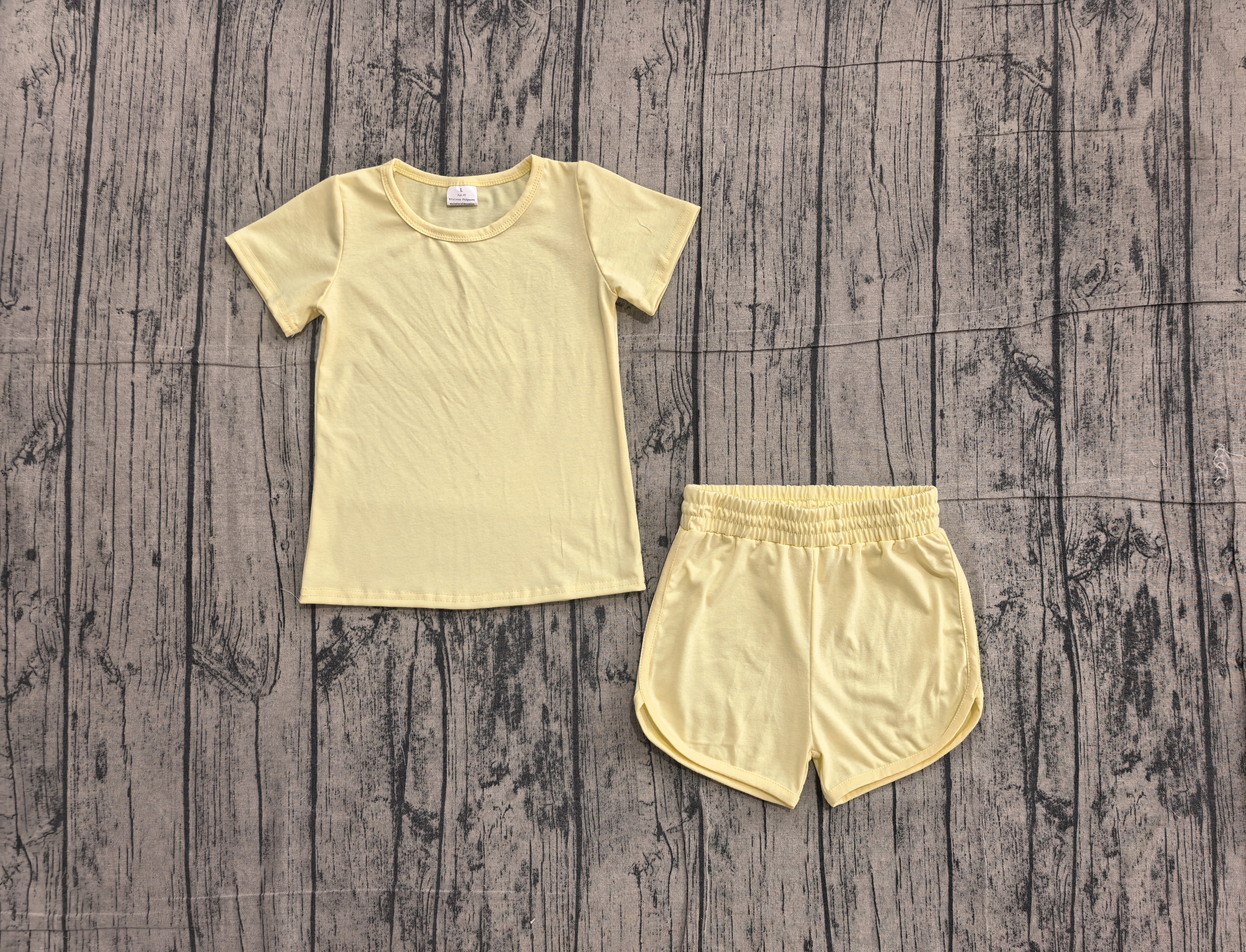 GSSO3763 pre-order baby girl clothes yellow print toddler girl yoga summer outfit-real pic 2026.5.7 