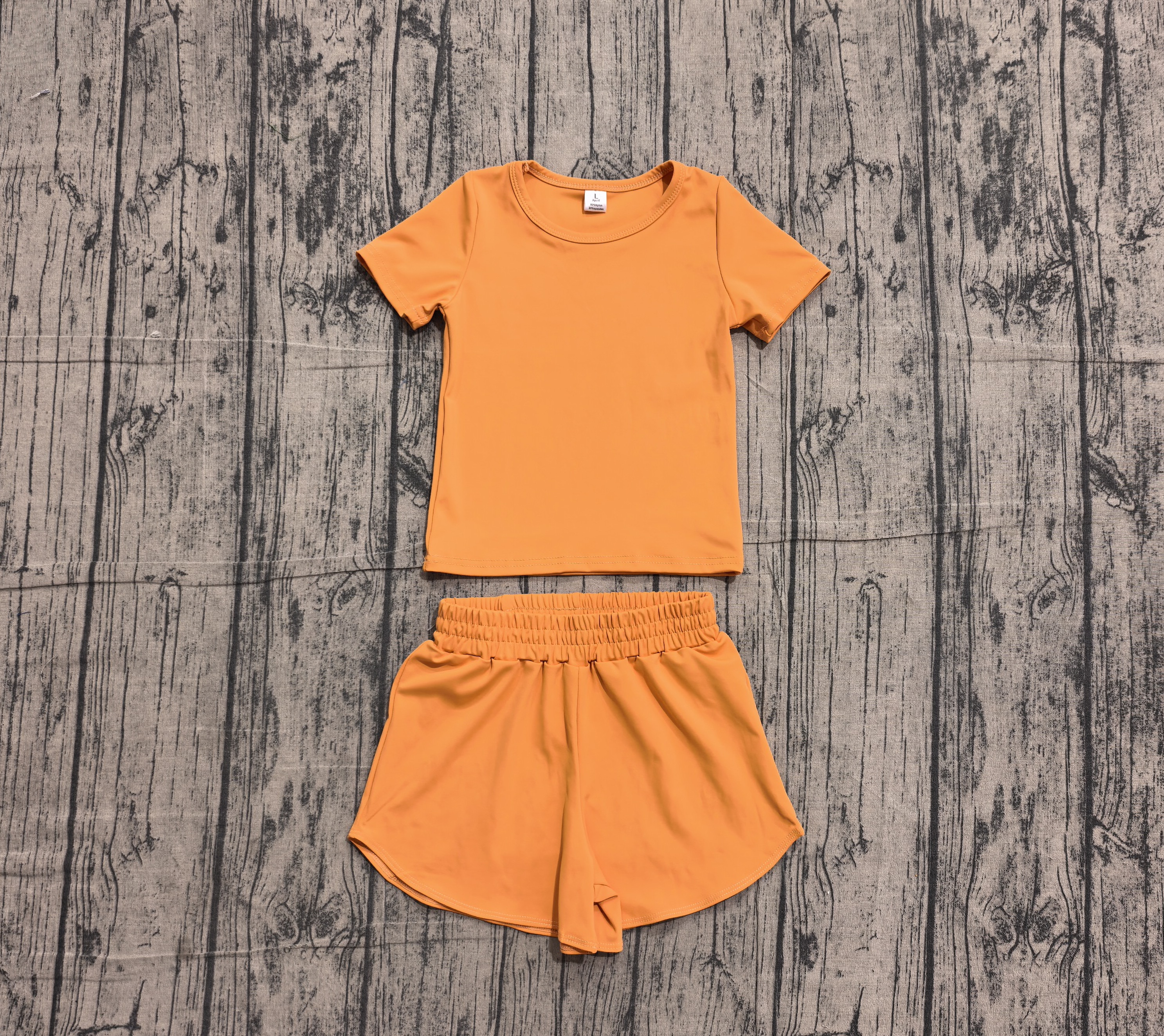 GSSO3766 pre-order baby girl clothes  orange print toddler girl yoga summer outfit-real pic 2026.5.19 