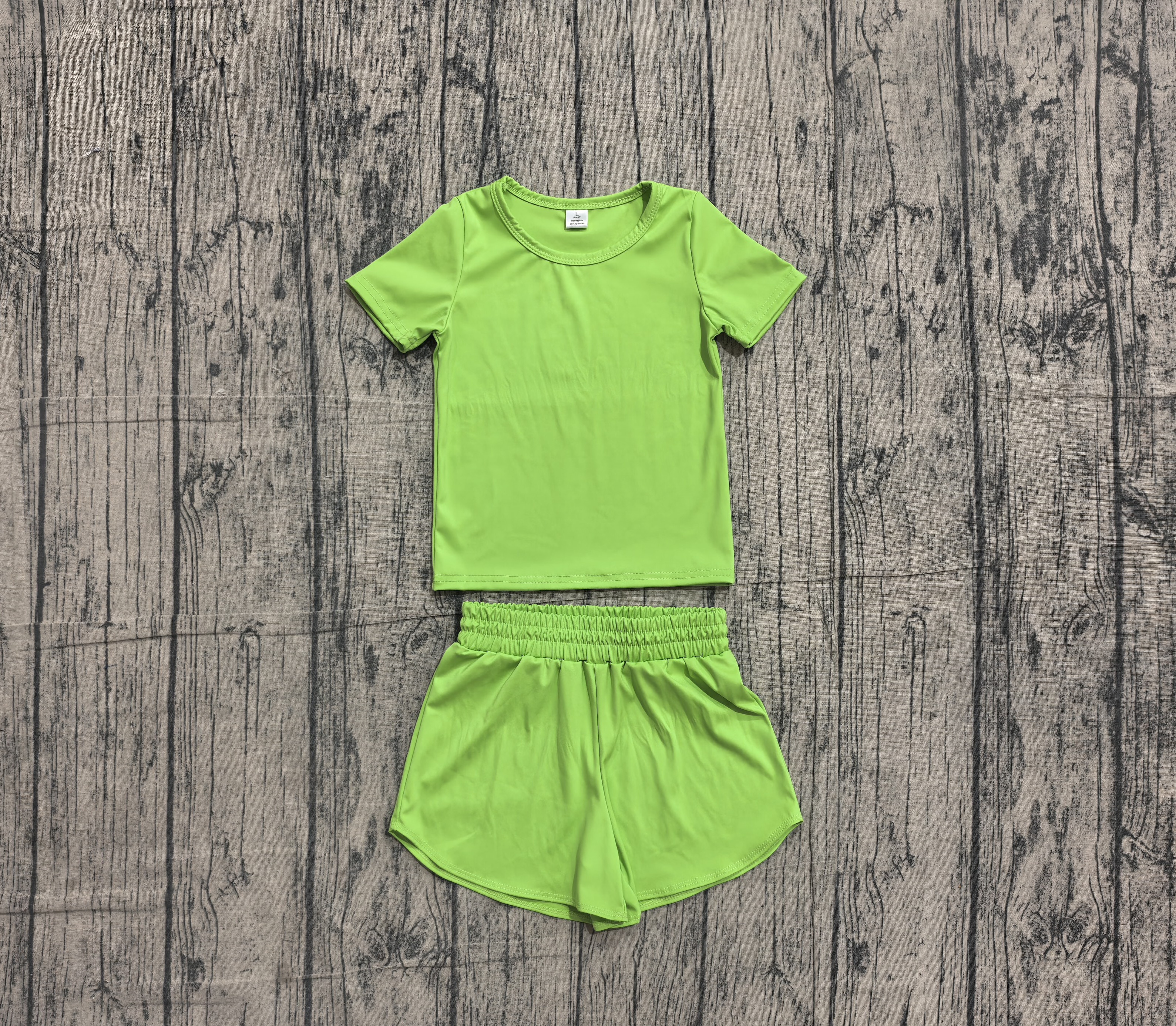 GSSO3767 pre-order baby girl clothes green print toddler girl yoga summer outfit-real pic 2026.5.19 