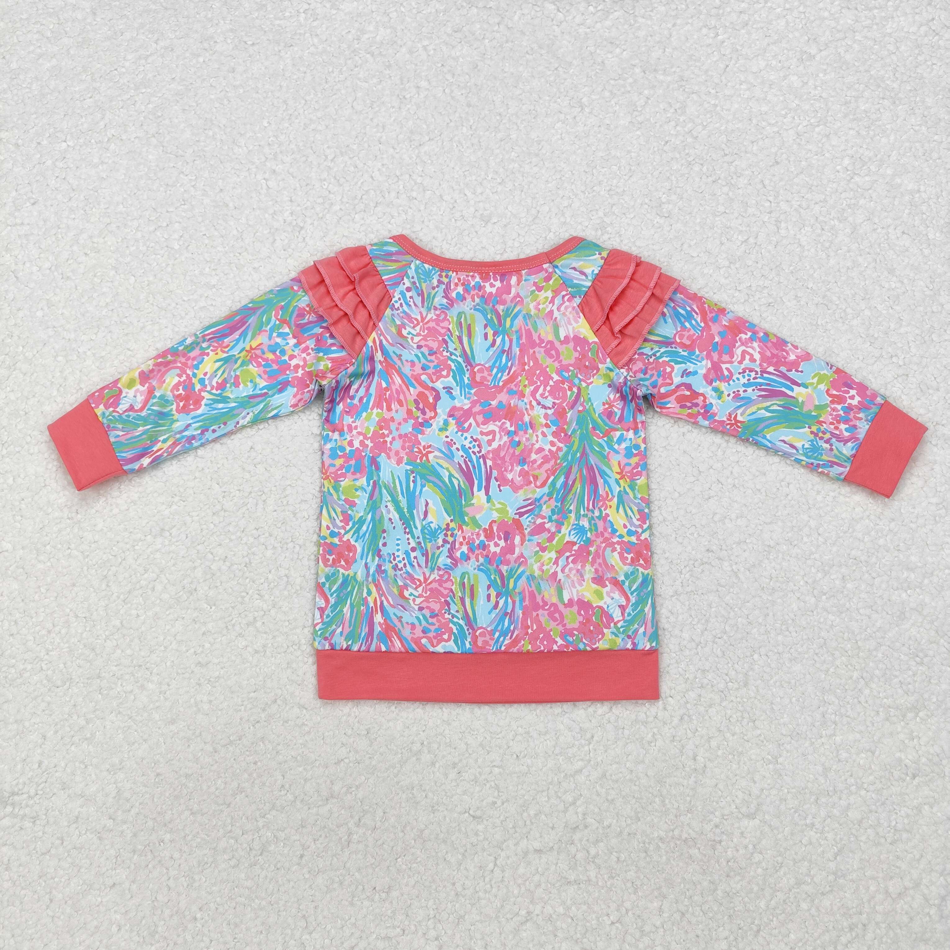 GT0766 RTS toddler girl clothes floral girl winter top shirt