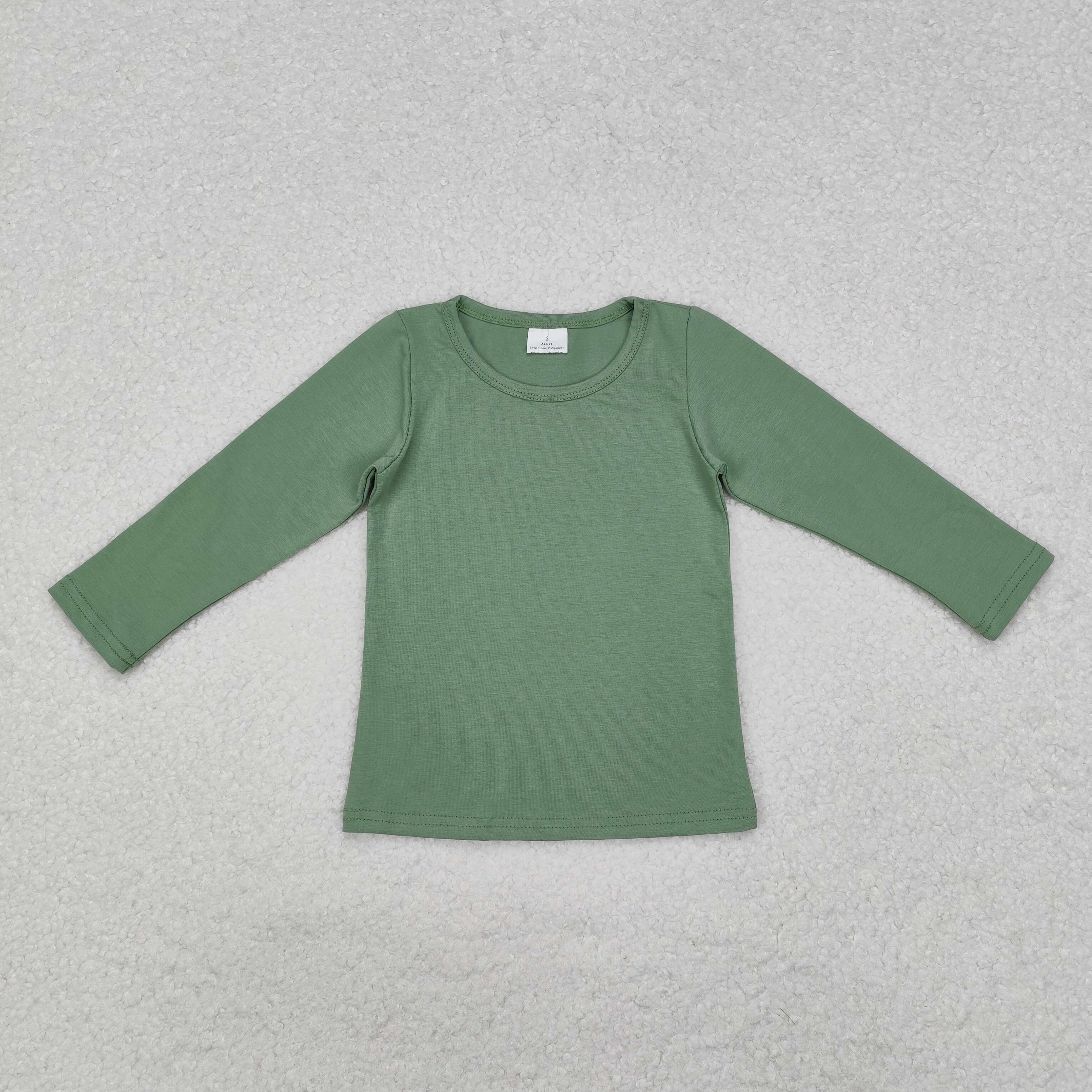 GT0804 RTS  toddler girl clothes solid color girl winter top shirt