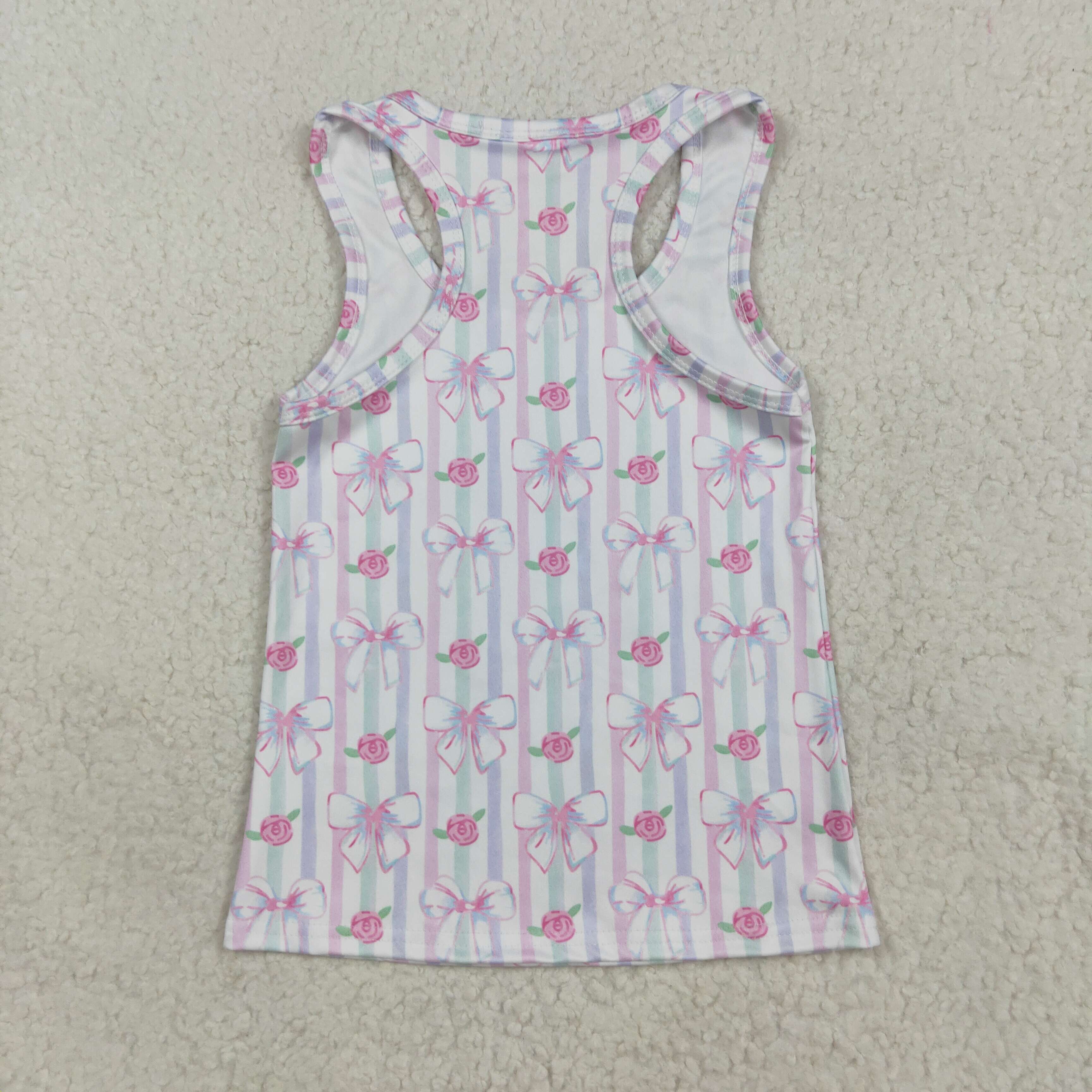 GT1014 RTS girl clothes bows girl summer top shirt yoga clothes