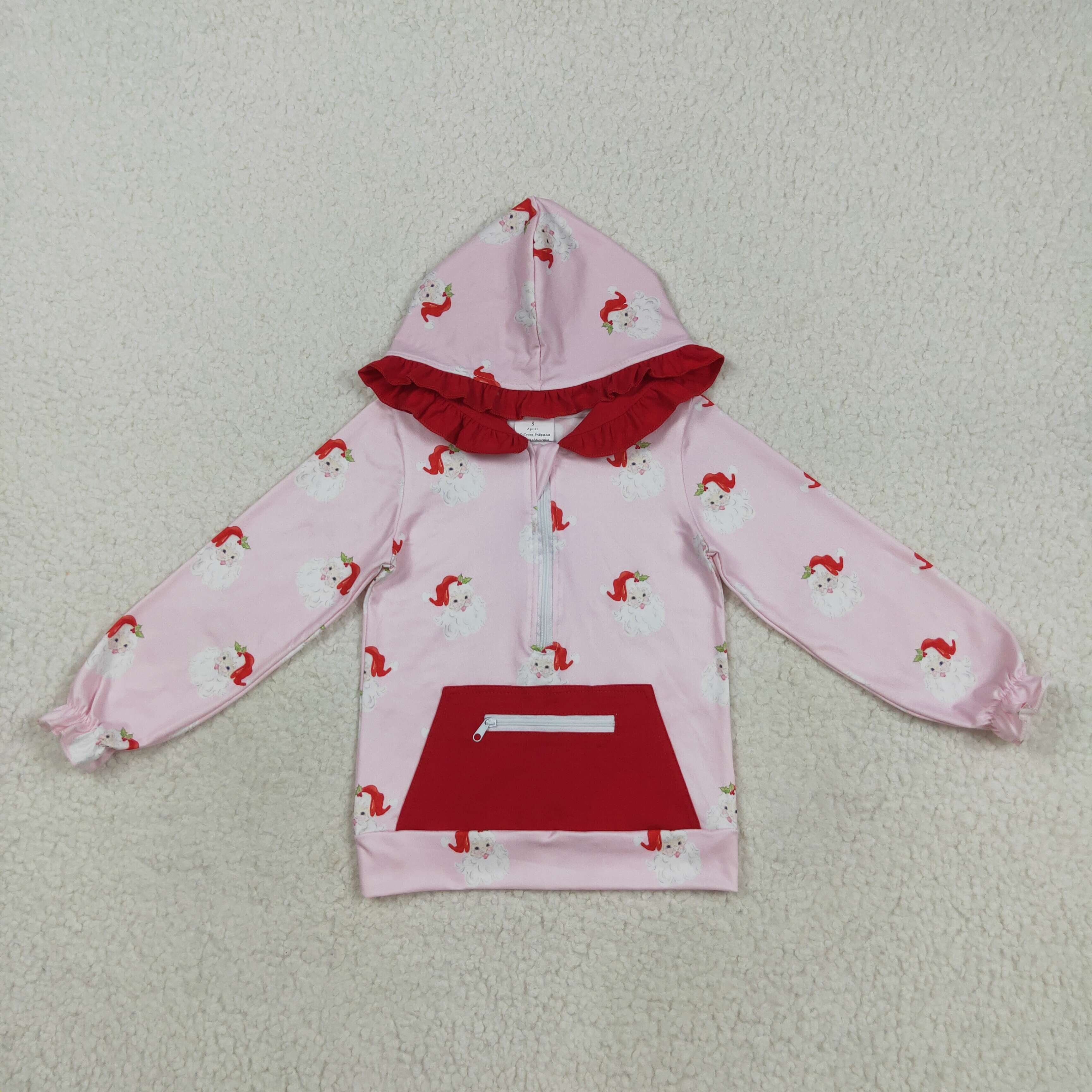 GT1047 RTS girl clothes santa girl  christmas winter hoodie top 