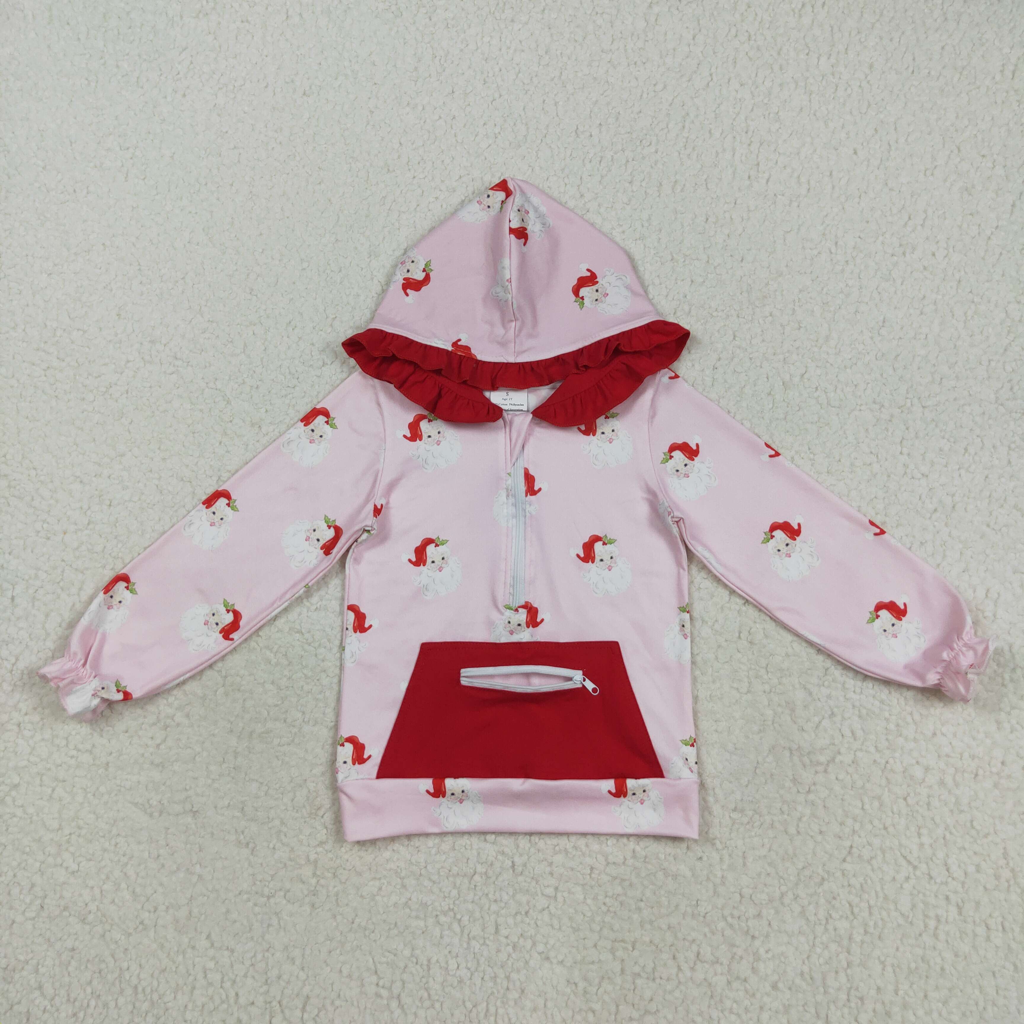 GT1047 RTS girl clothes santa girl  christmas winter hoodie top 