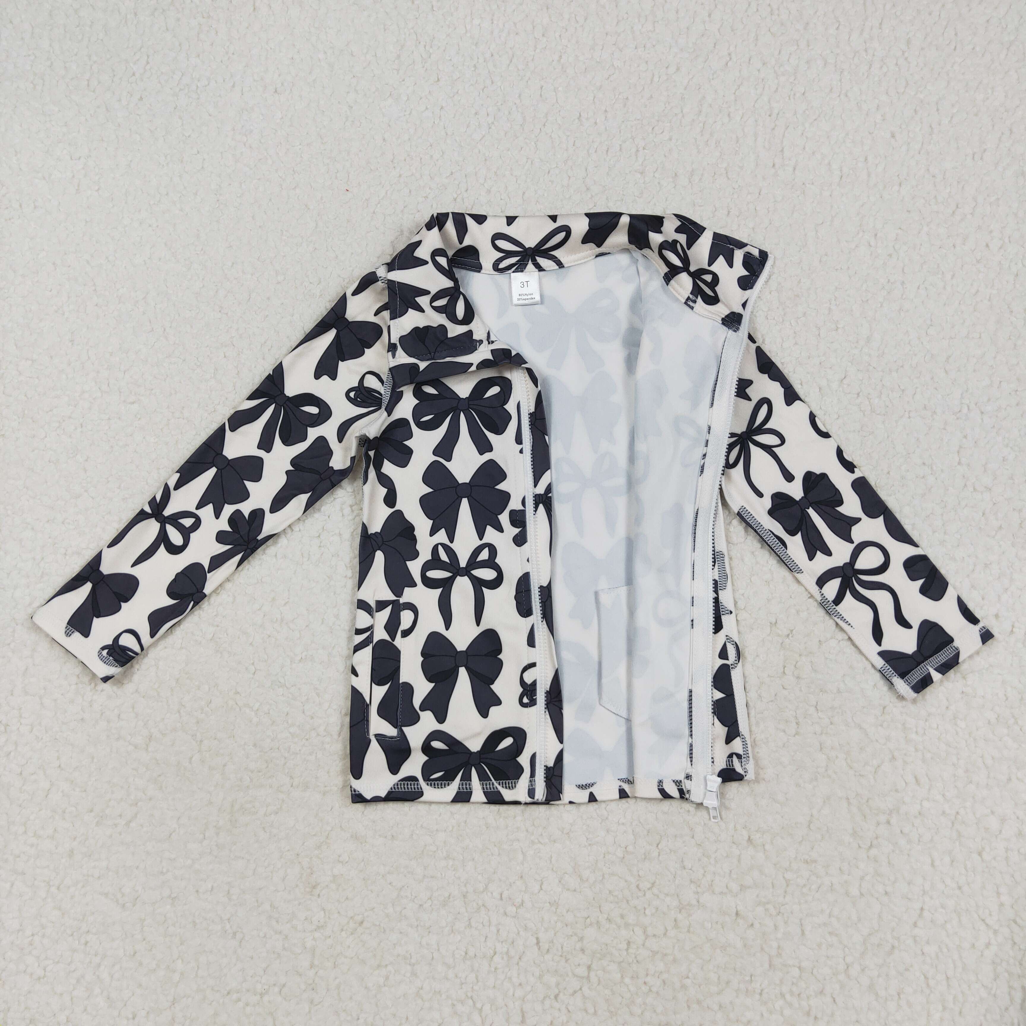 P0775 RTS girl clothes black bows floral girl yoga winter pant bow atheletic bottom 