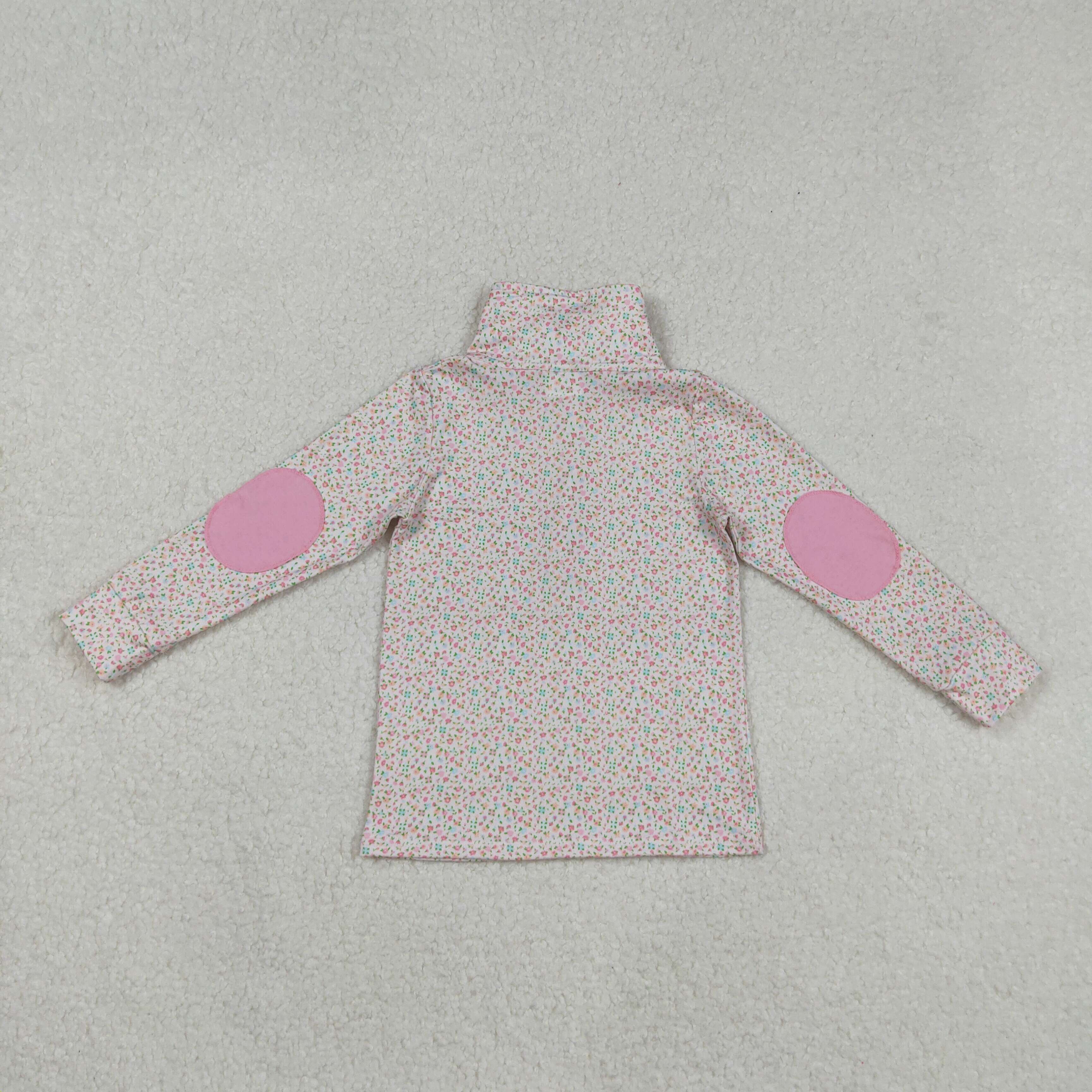 GT1145 RTS  toddler girl  clothes floral girl winter top zip pollover