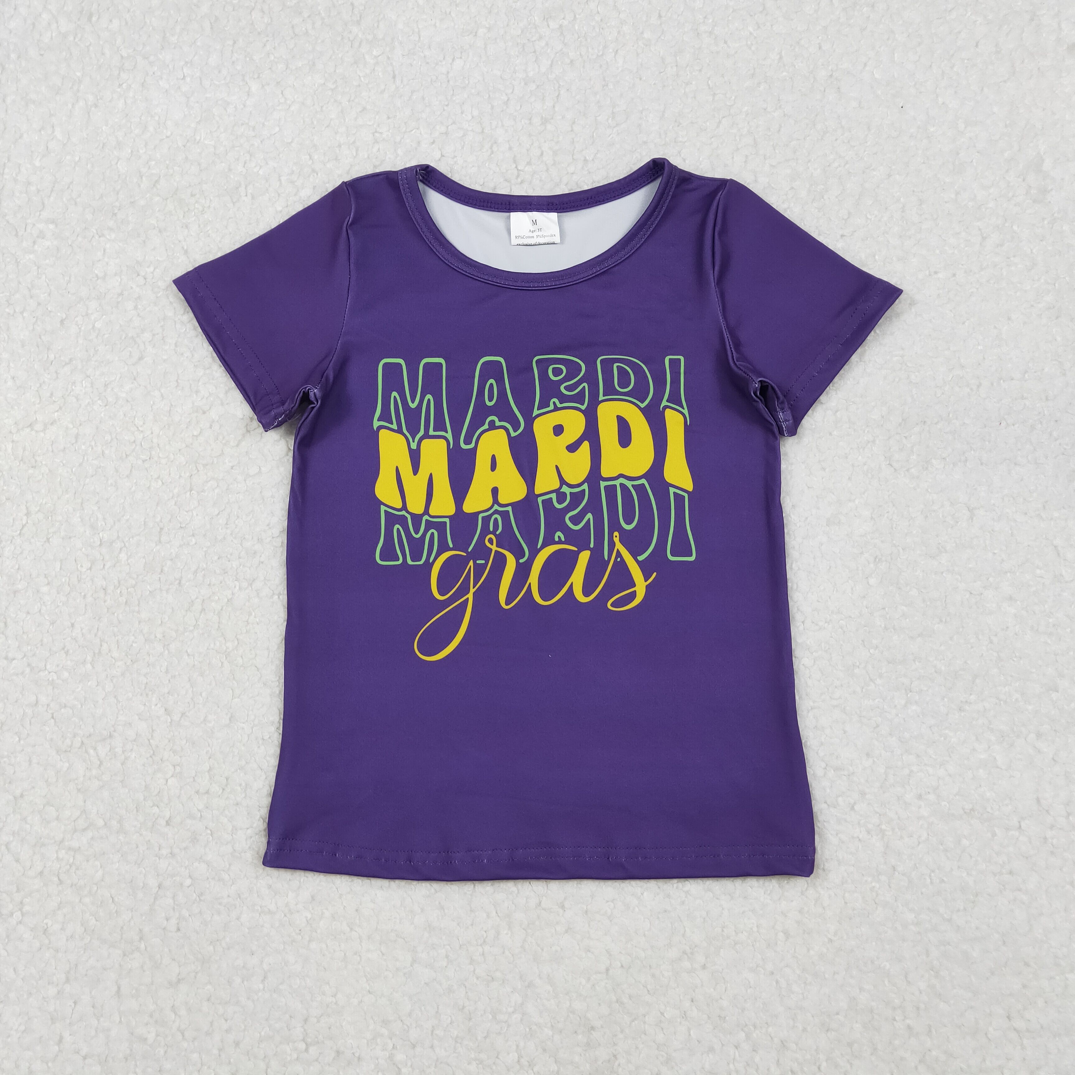 GT1253 RTS baby girl clothes girl mardi gras summer top tshirt