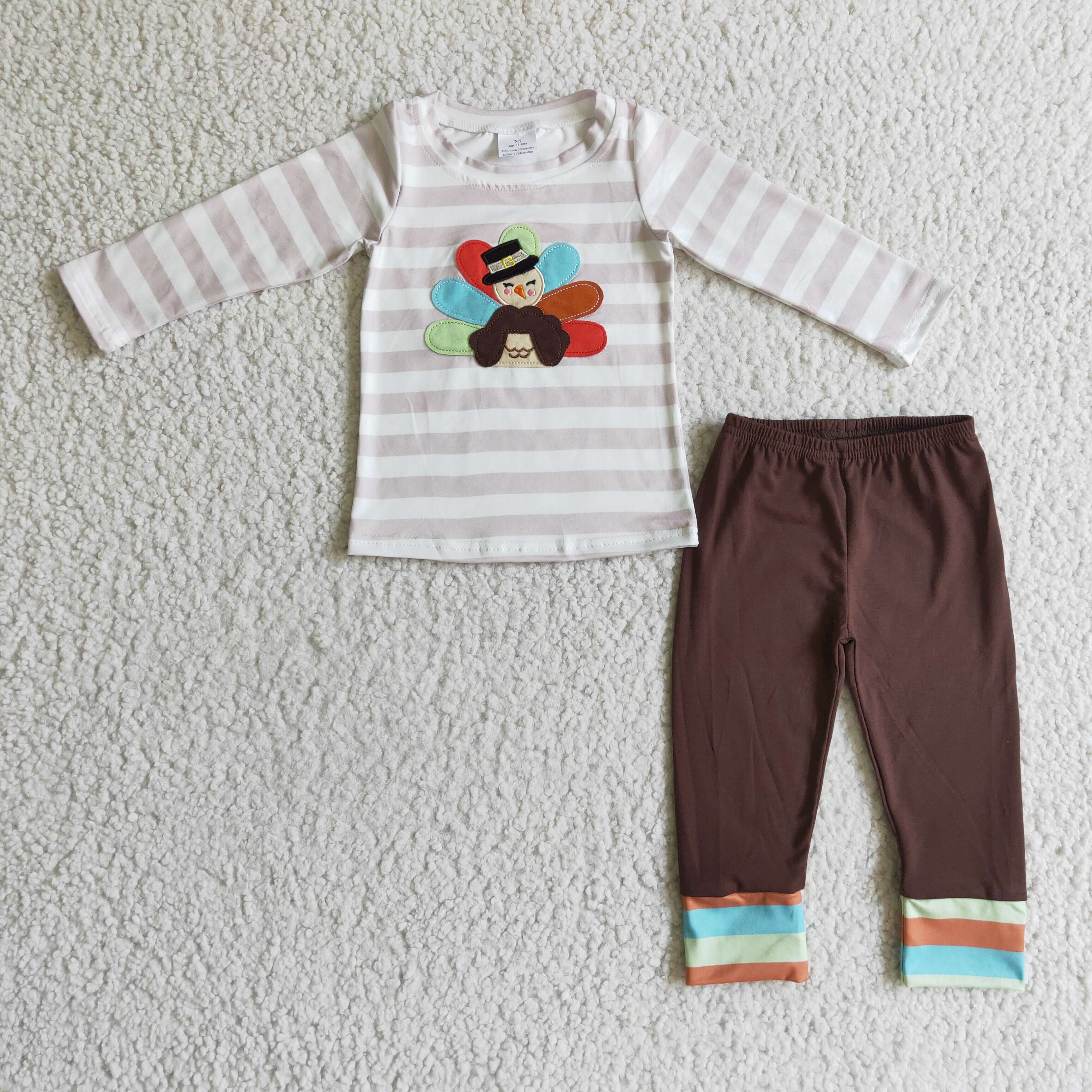 BLP0081 thanksgiving outfits boy turkey set-promotion 2025.10.11 $5.5