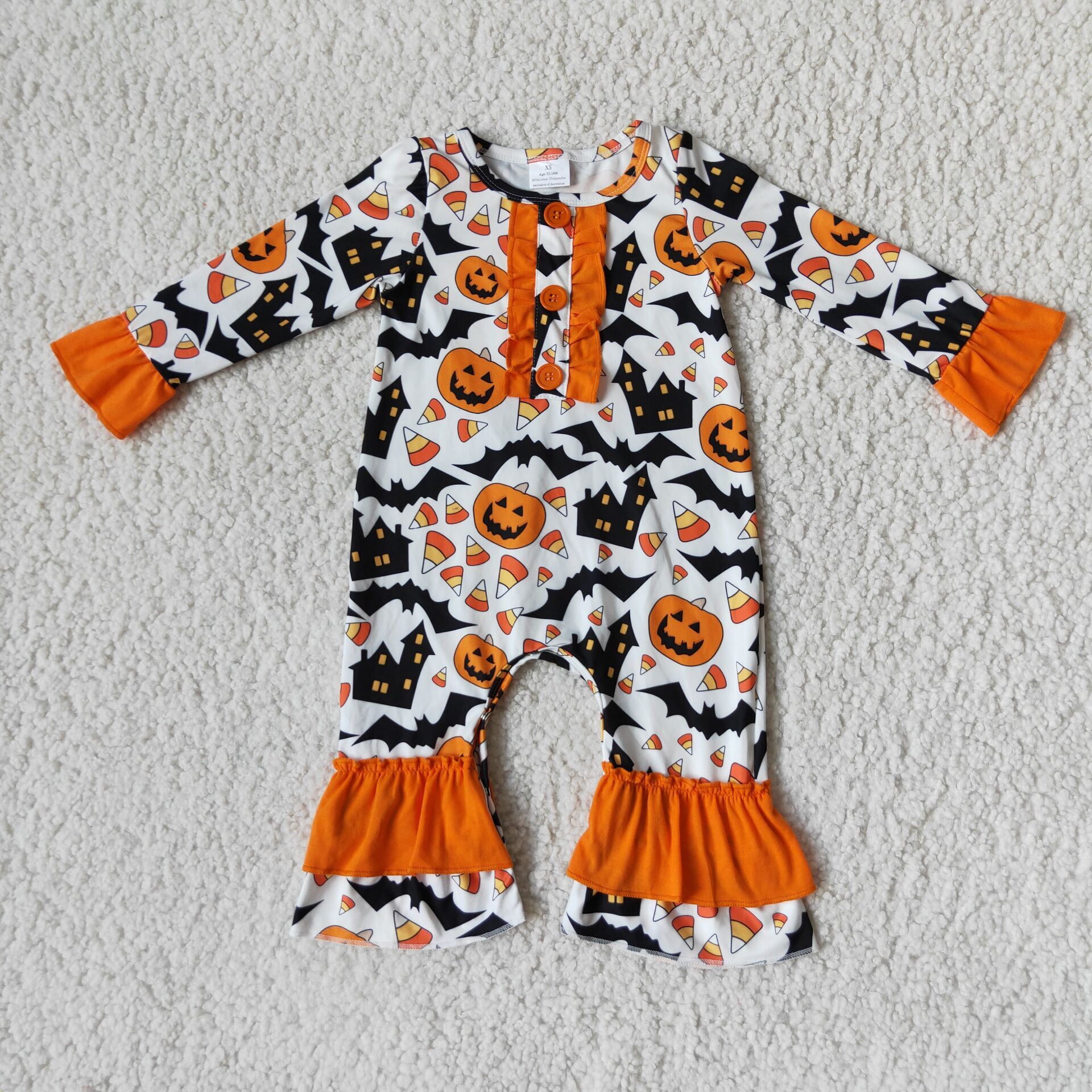 6 A16-21 girl romper halloween pumpkin romper-promotion 2025.9.27 $2.99