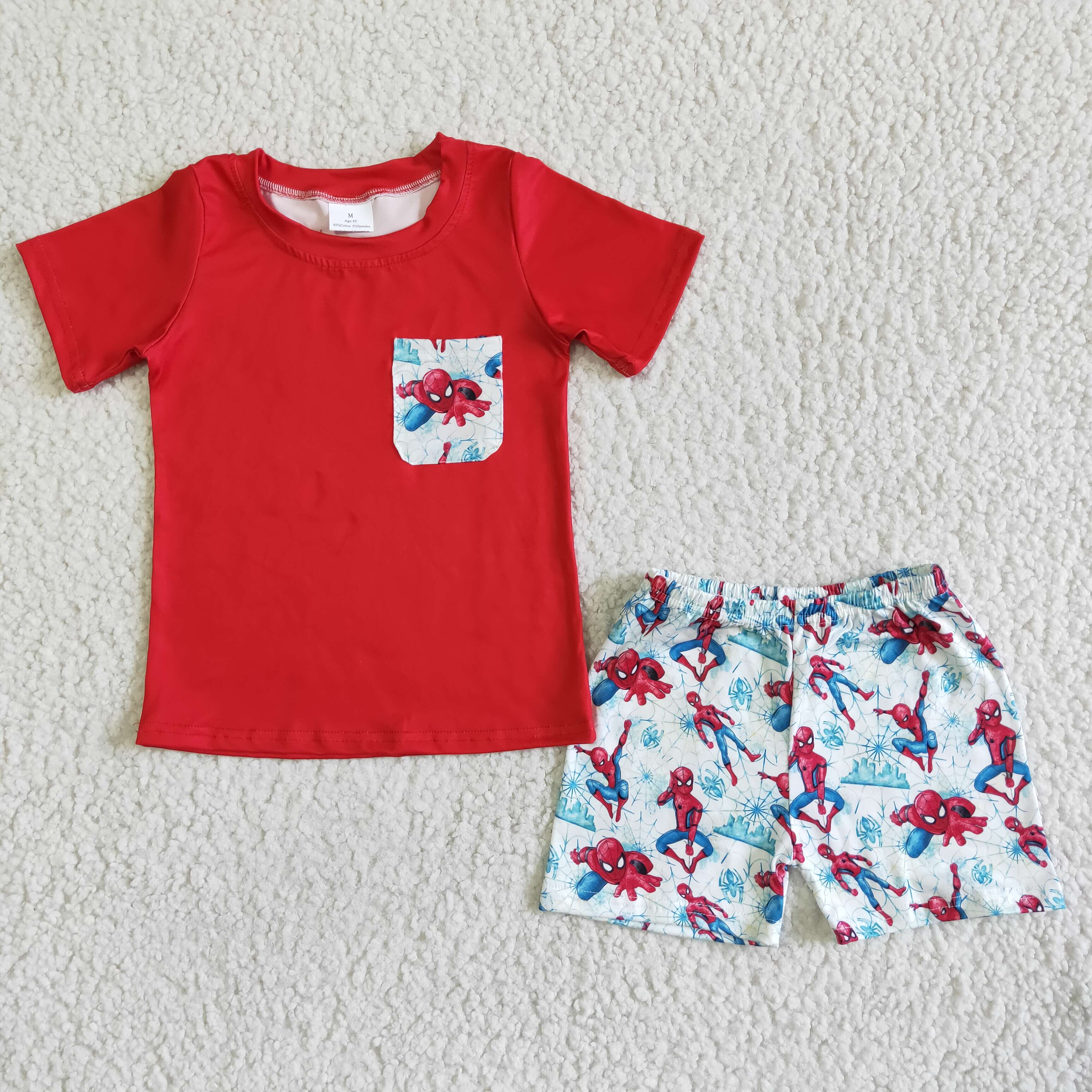 kids clothing red cartoon boy summer set-promotion 2025.3.29 $2.99