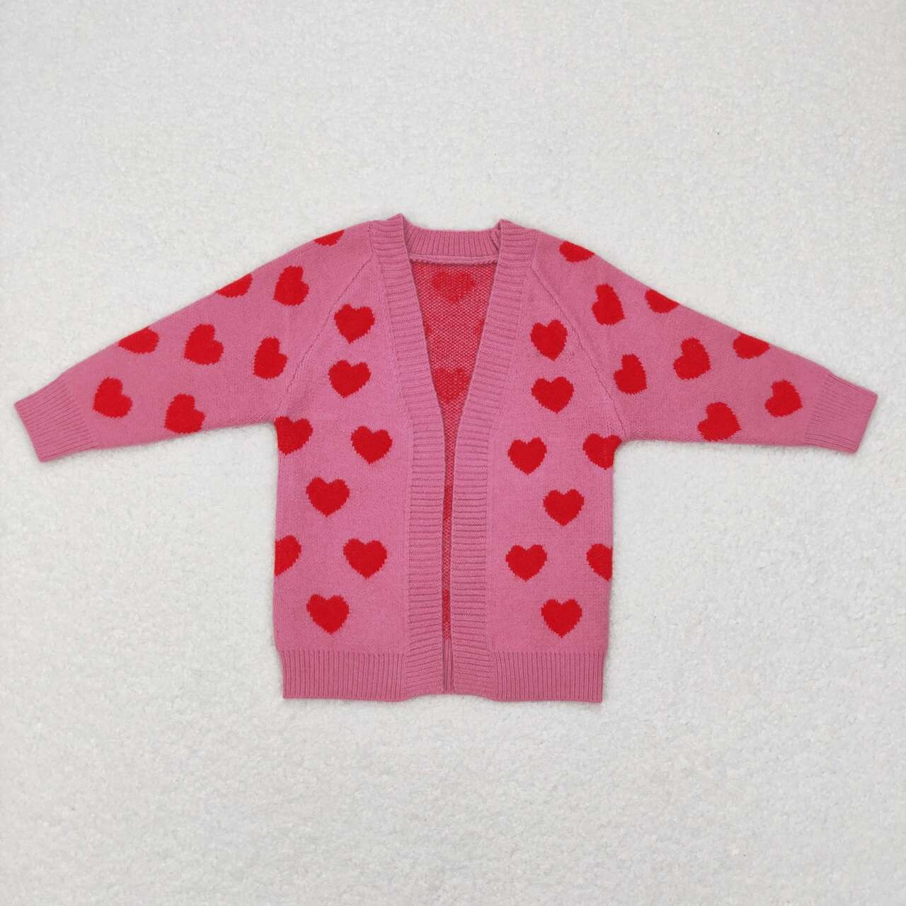 GT0372 RTS toddler girl clothes heart girl valentiens day sweater coat