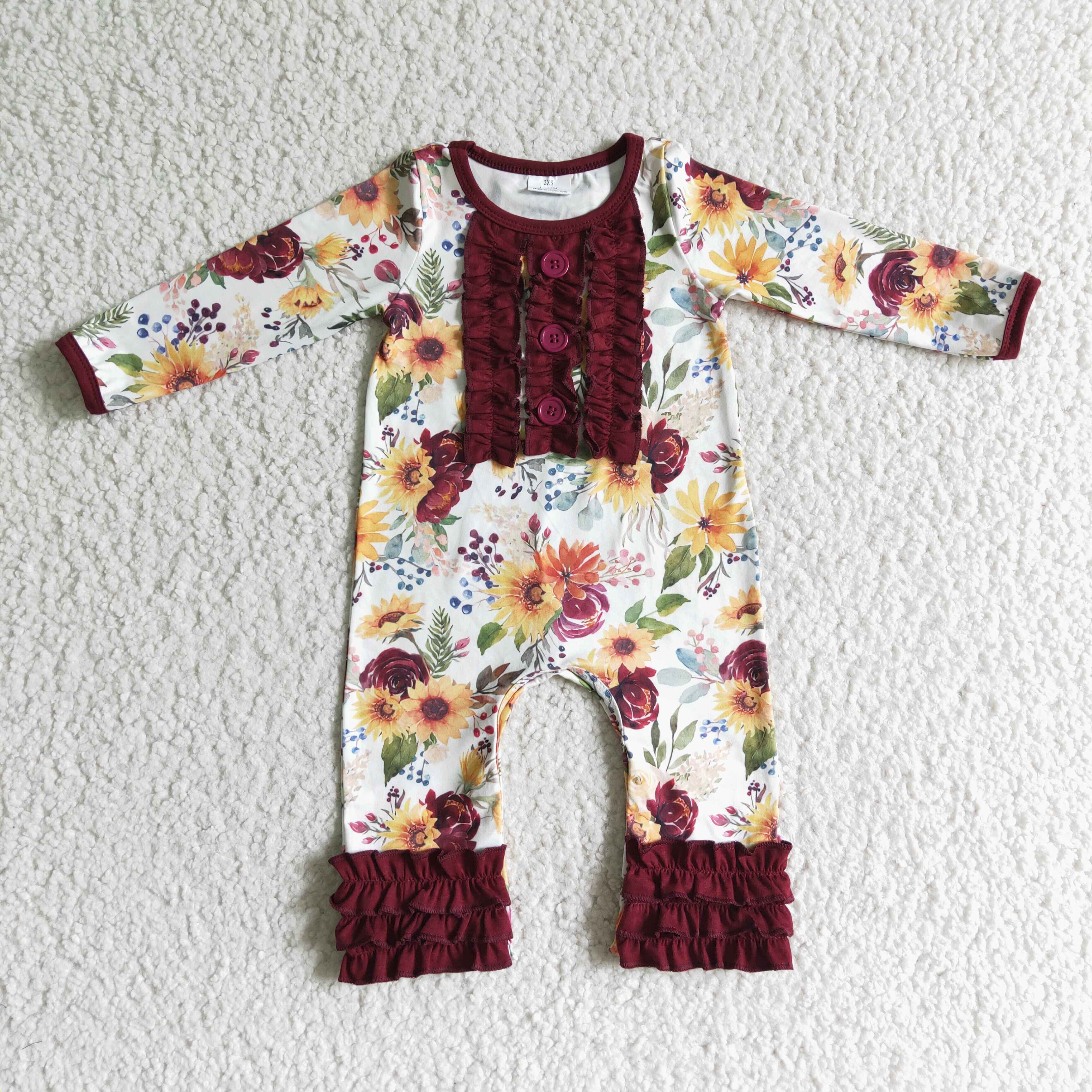 LR0009 floral ruffles baby girl clothes-promotion 2025.12.13 $5.5