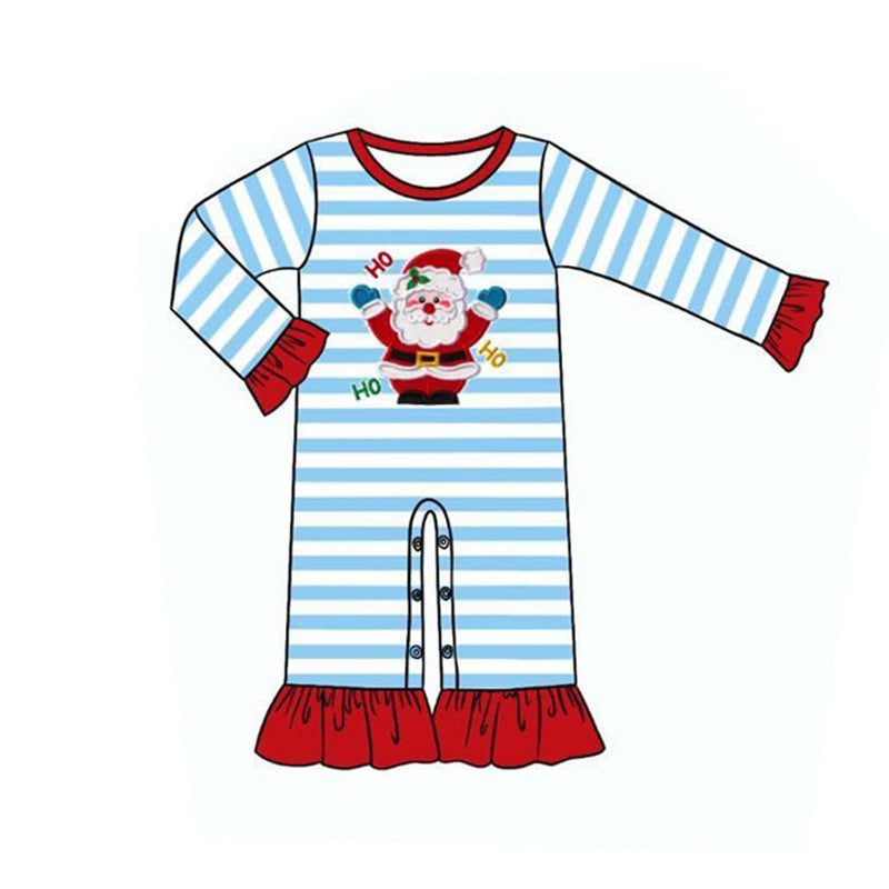 LR0120 santa claus embroidery girl christmas romper embroidered-promotion 2025.11.15 $5.5
