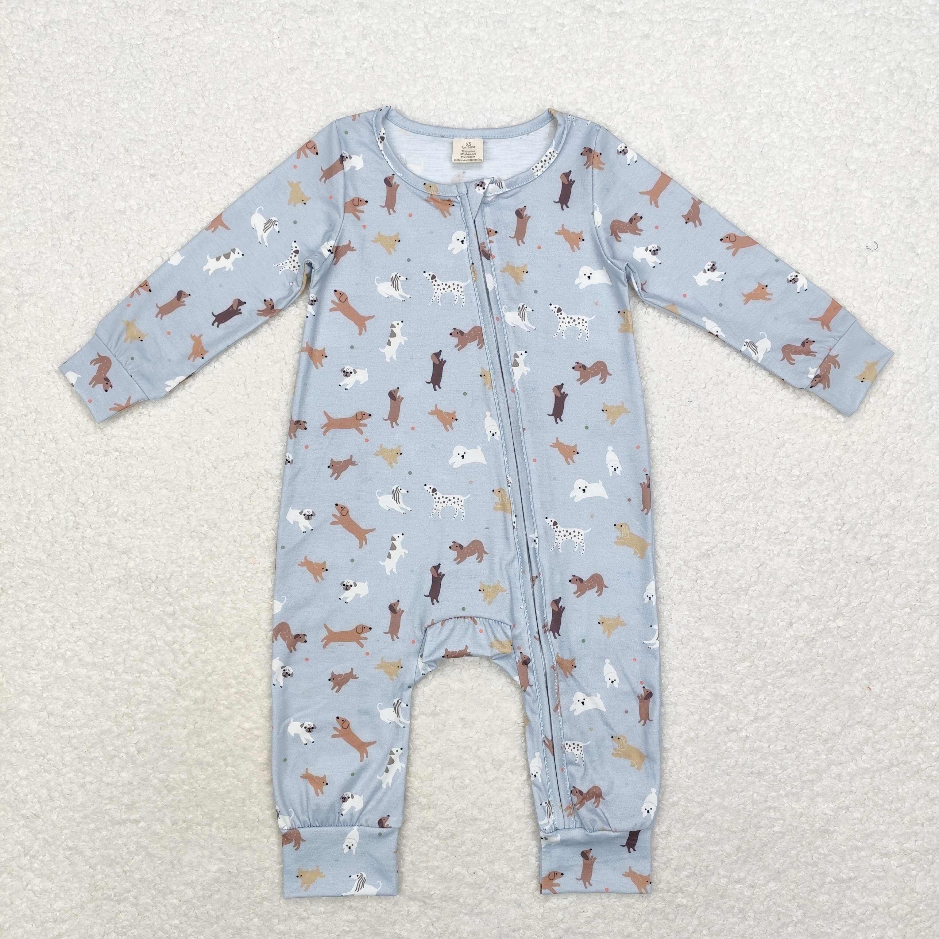 LR1351 RTS baby boy clothes dog boy winter romper -BAMBOO