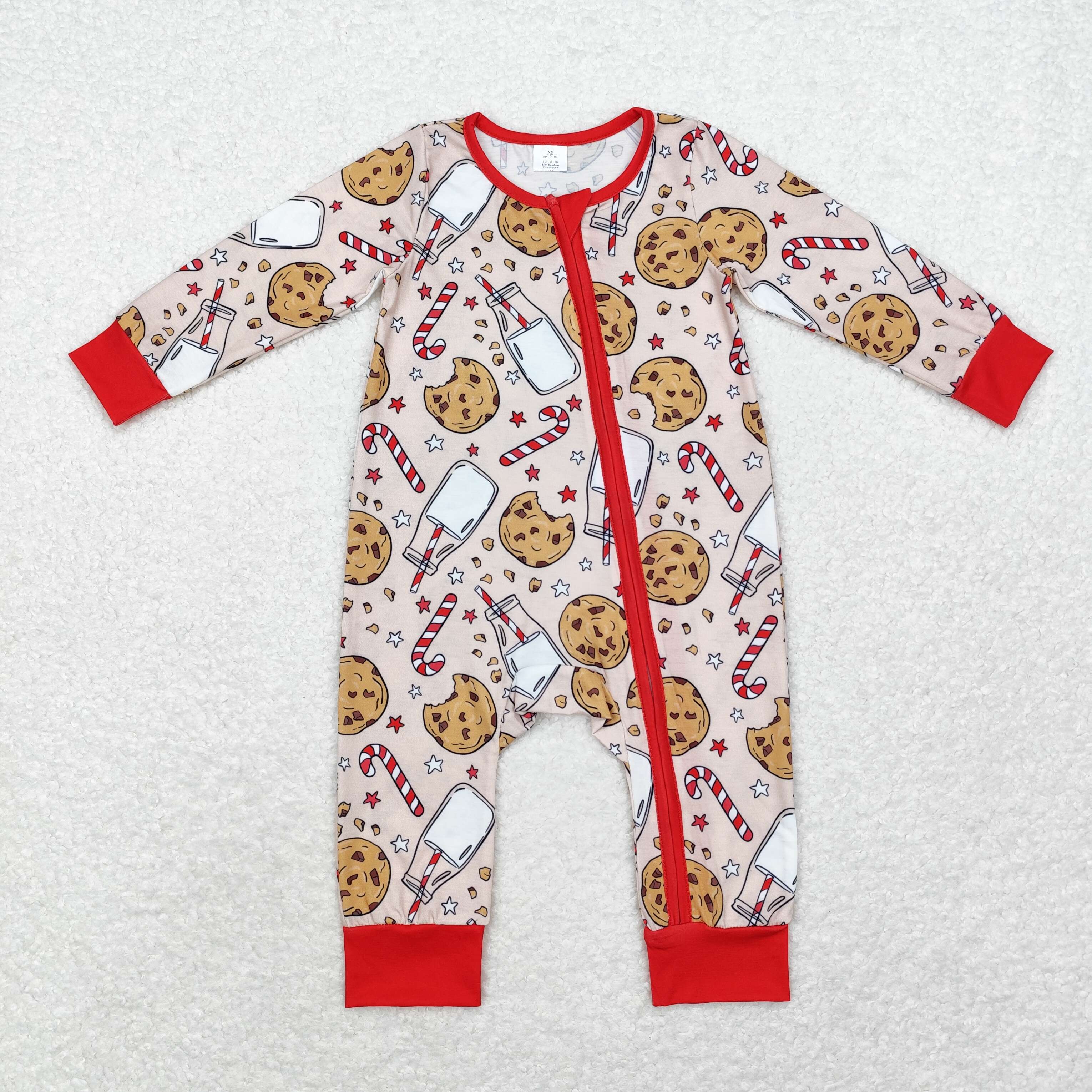 LR1426 RTS baby boy clothes cookies boy christmas winter romper -BAMBOO
