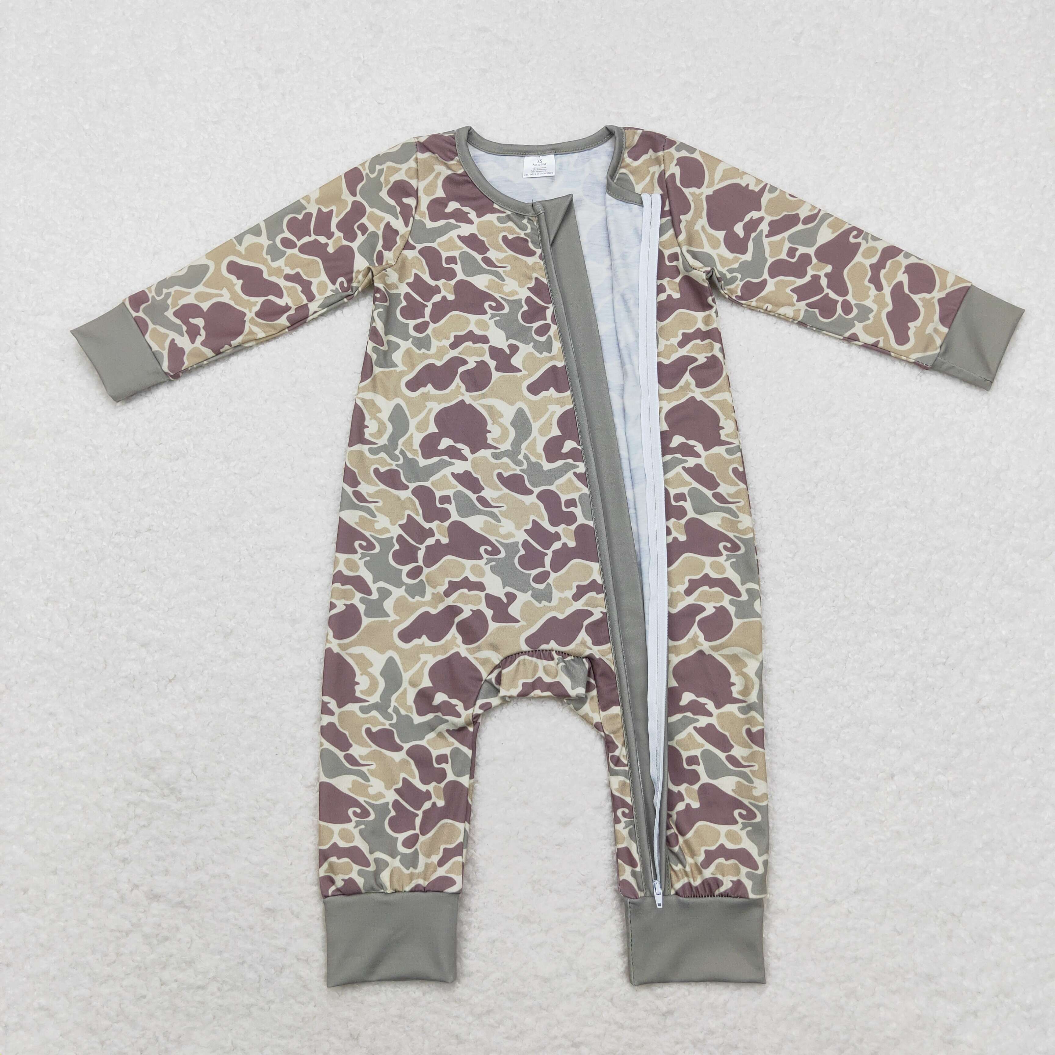 LR1451 RTS baby boy clothes camouflage toddler boy  winter romper