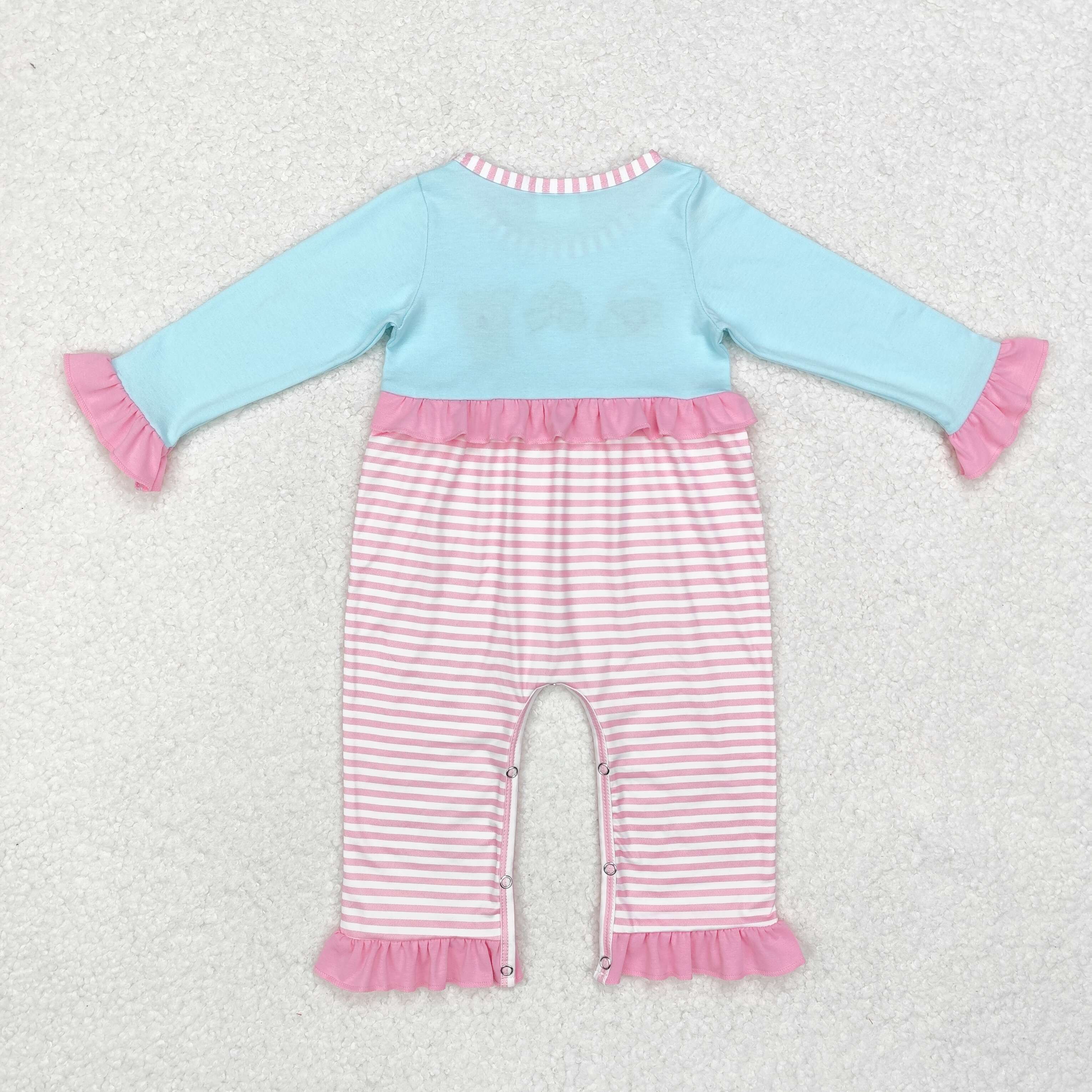 LR1476 RTS baby girl clothes santa claus girl christmas winter romper embroidery