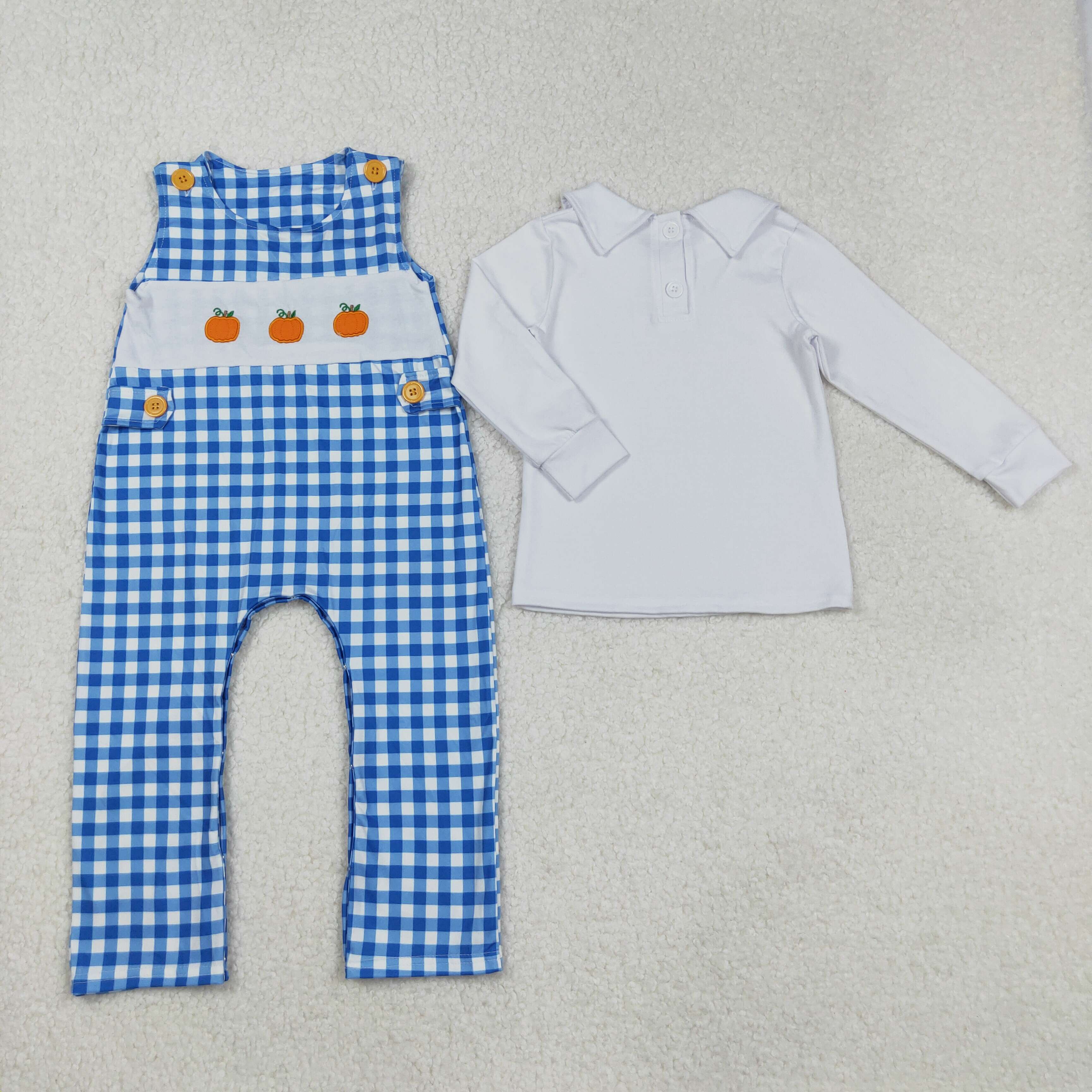 LR1501 RTS baby boy clothes pumpkin boy winter set