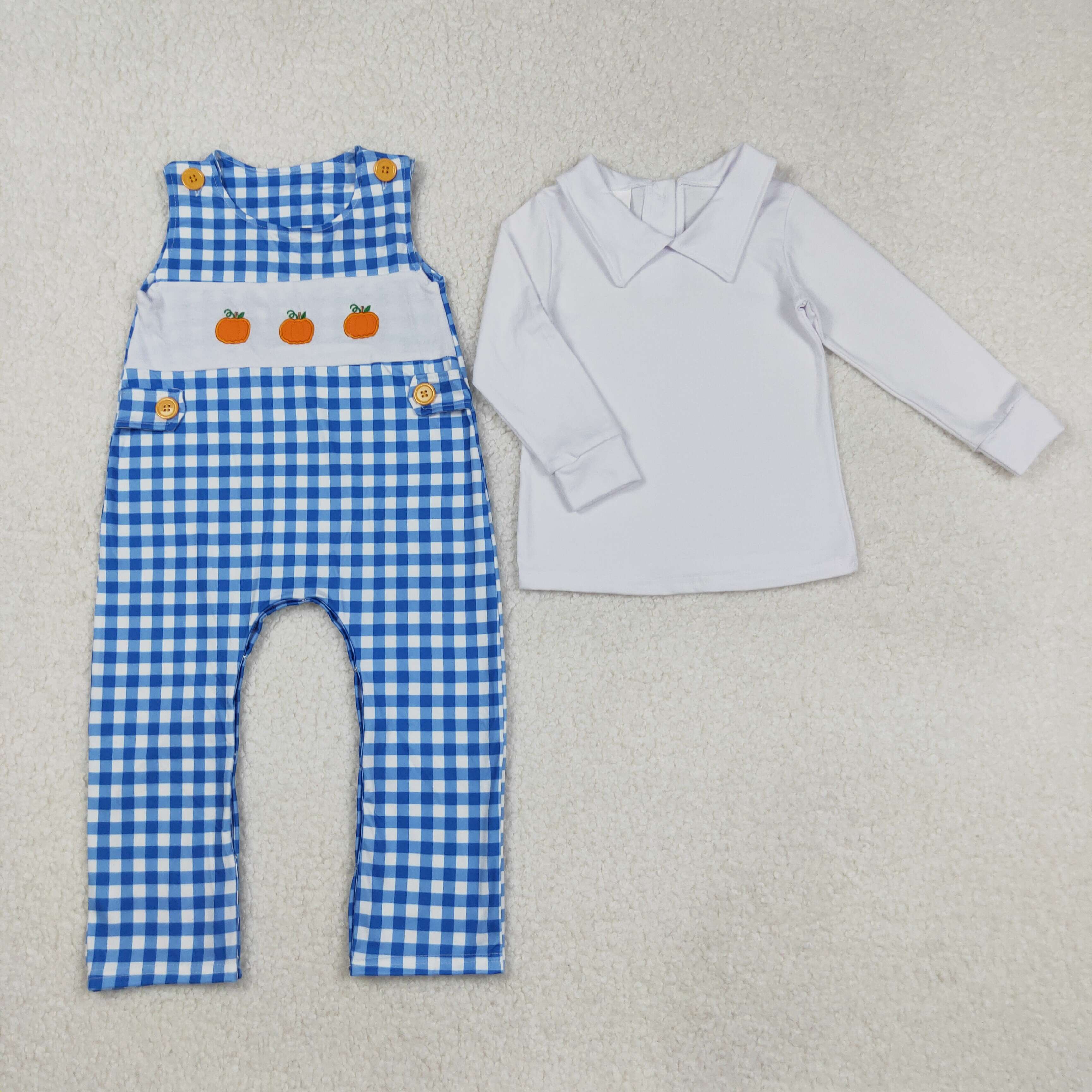 LR1501 RTS baby boy clothes pumpkin boy winter set