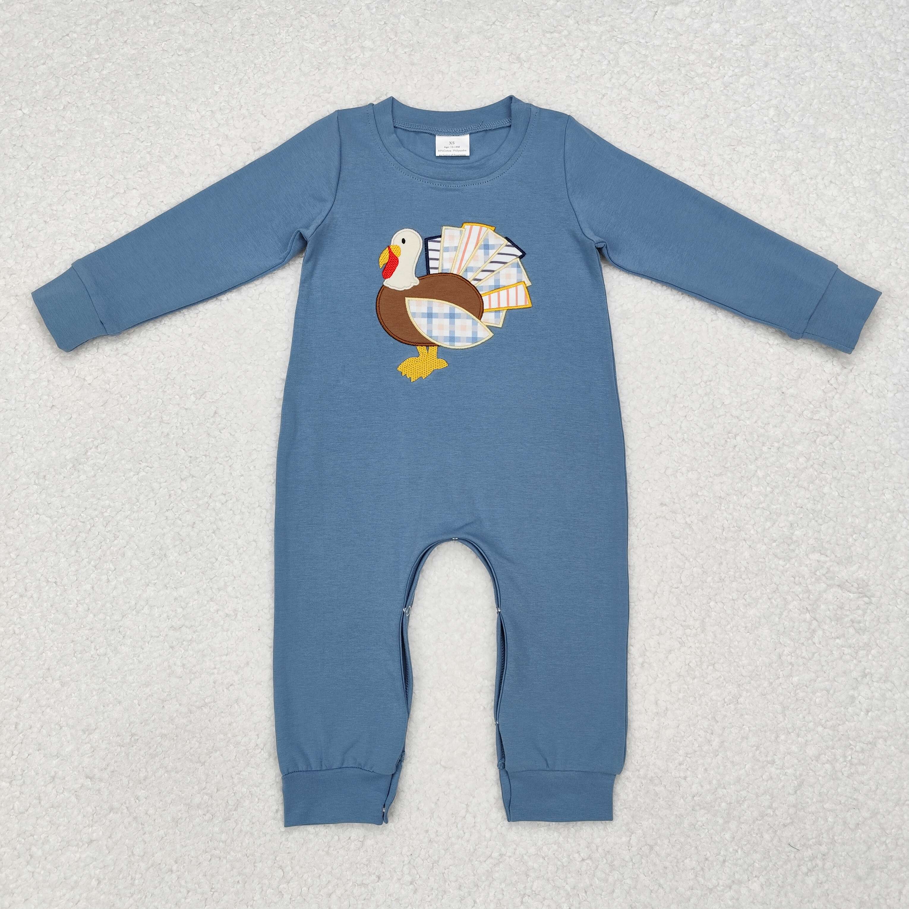 LR1505 RTS baby boy clothes turkey boy thanksgiving winter set embroidery