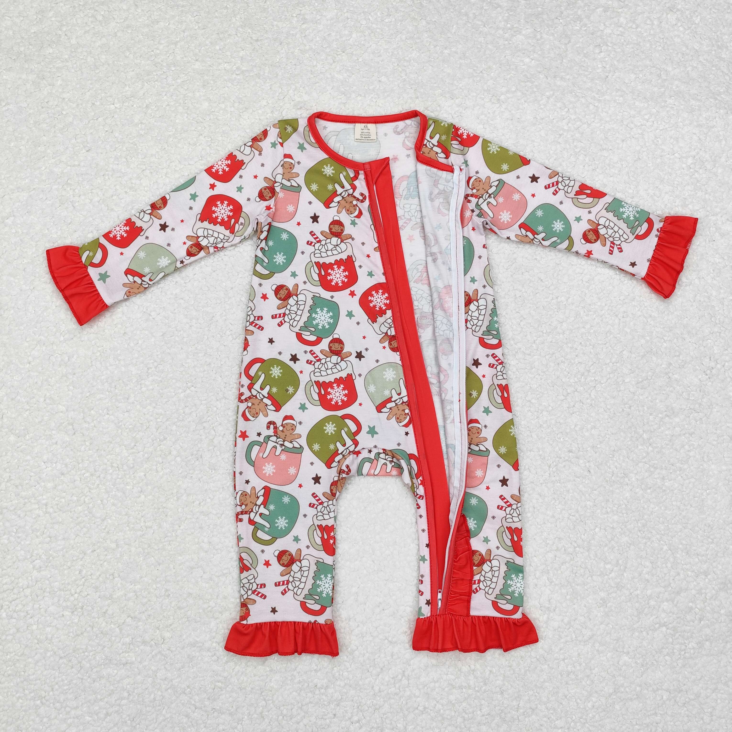 LR1509 RTS baby girl clothes gingerbread man girl christmas winter set -BAMBOO