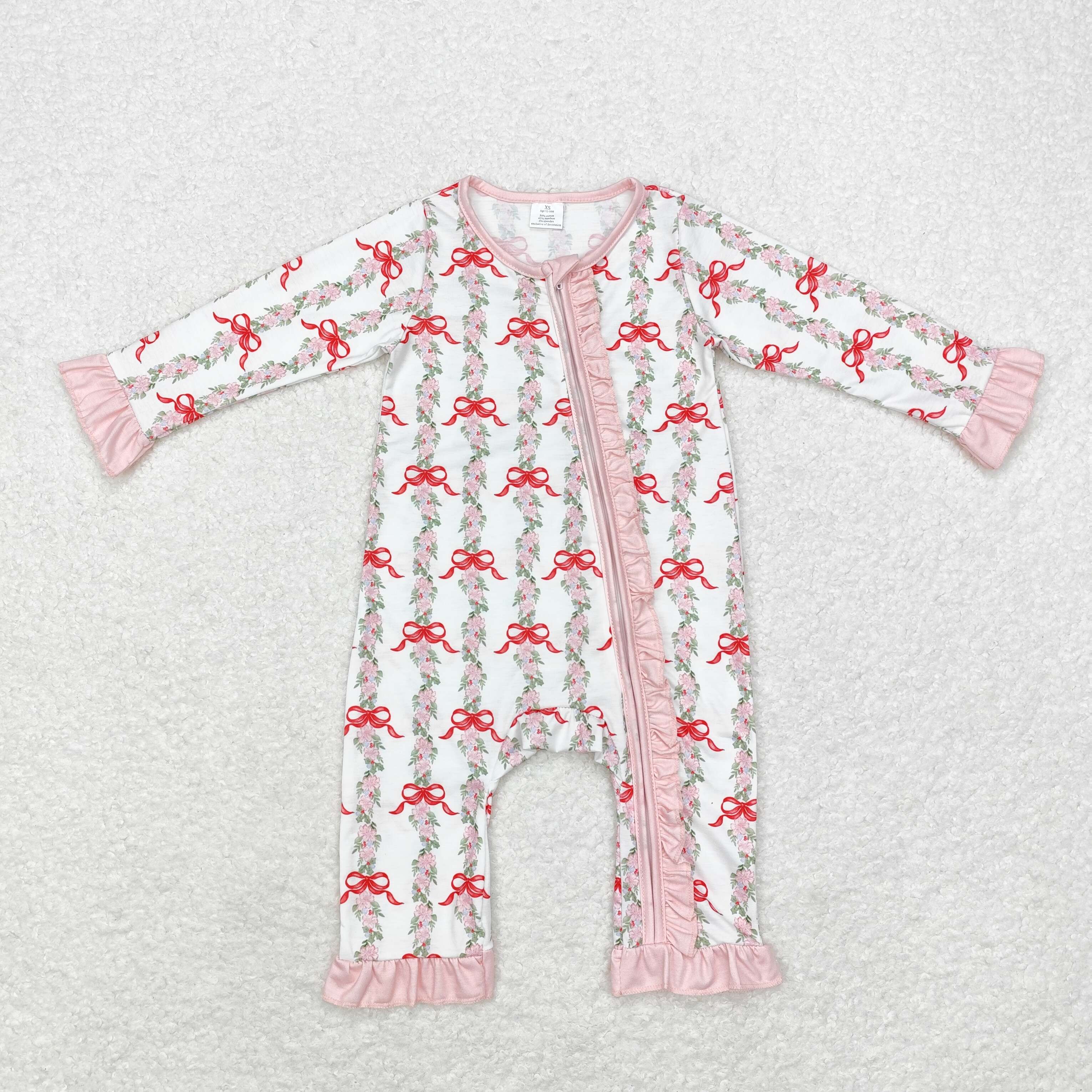 LR1517 RTS baby clothes Grandmillennial girl winter romper-BAMBOO