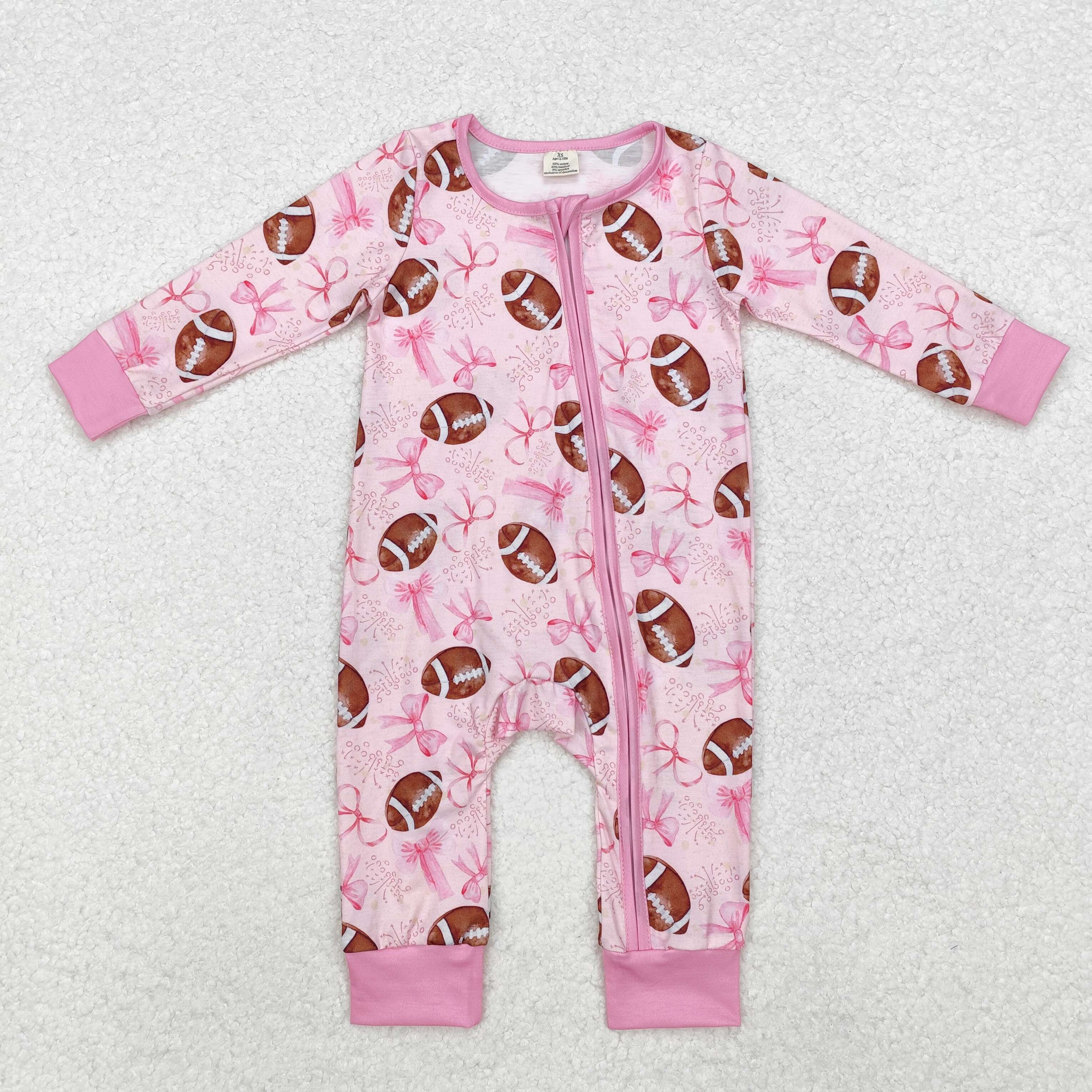 LR1595 RTS baby girl clothes football girl winter romper
