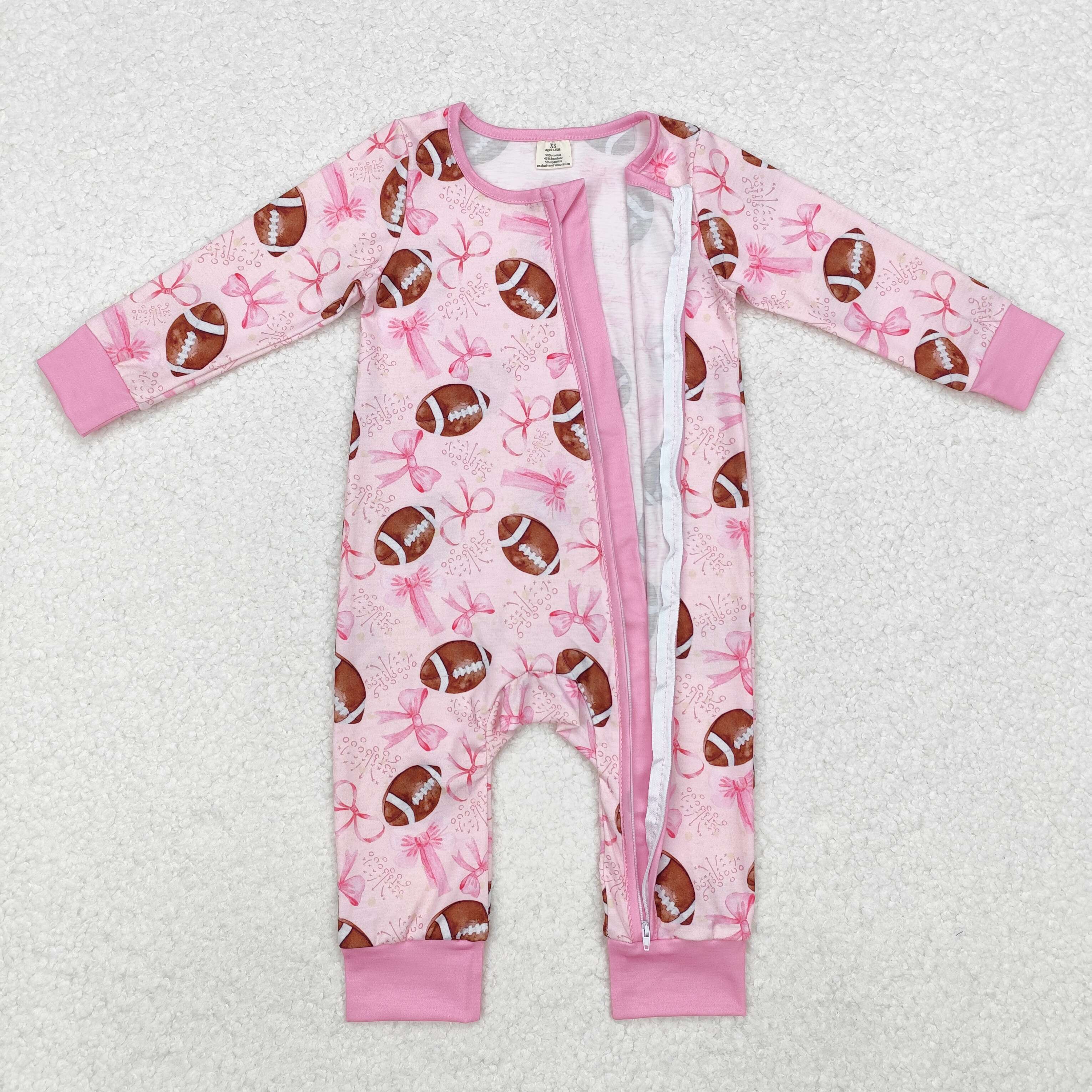 LR1595 RTS baby girl clothes football girl winter romper