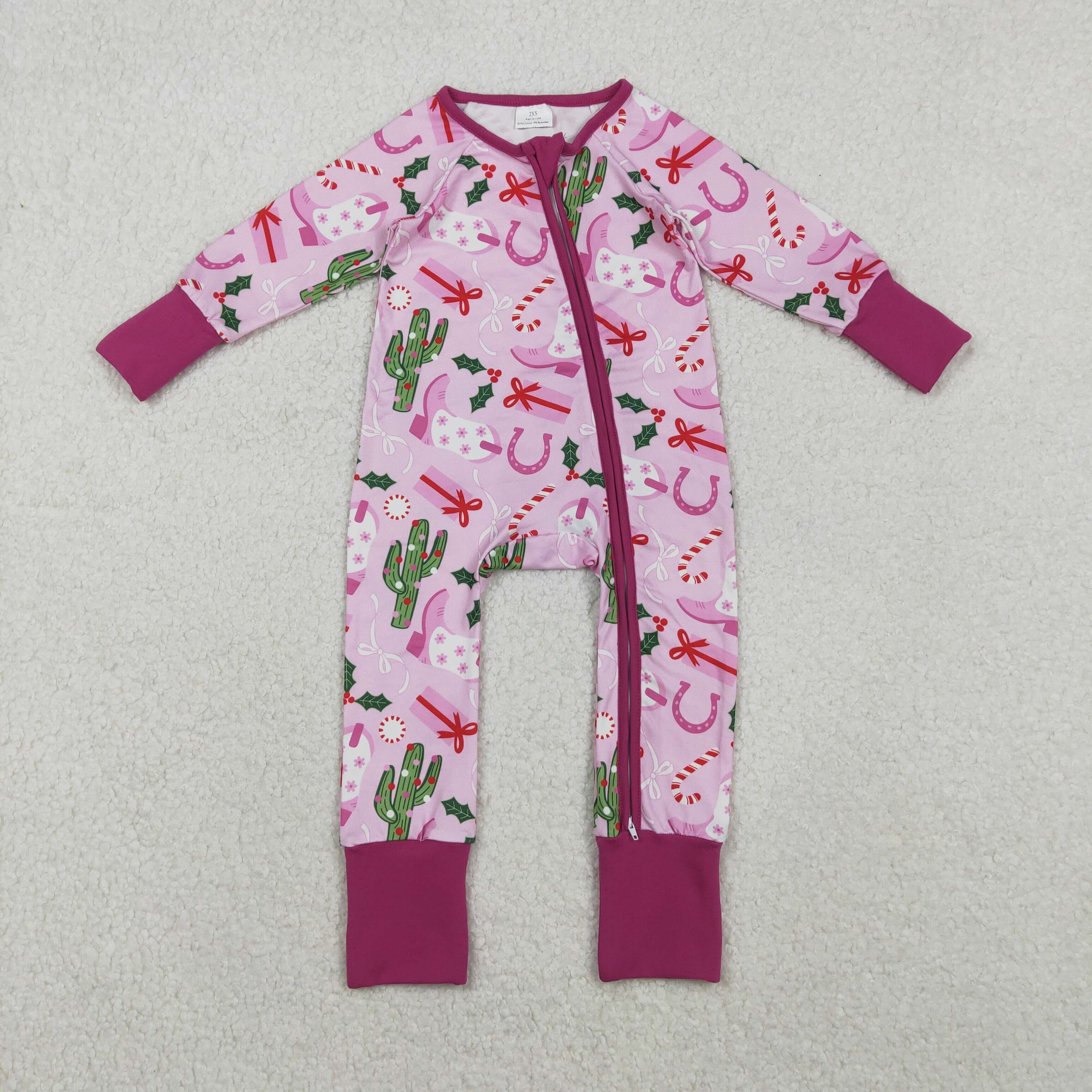 LR1742 RTS baby girl clothes shoes western romper zip romper