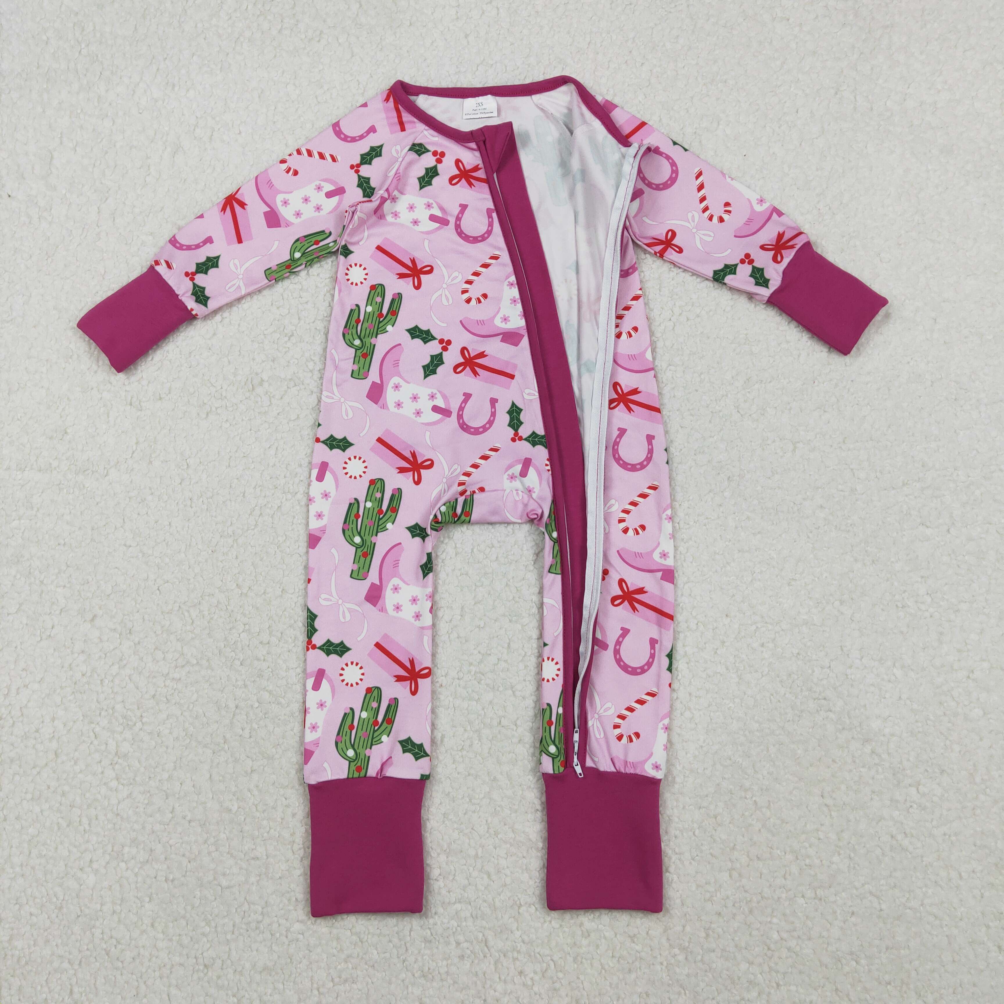 LR1742 RTS baby girl clothes shoes western romper zip romper