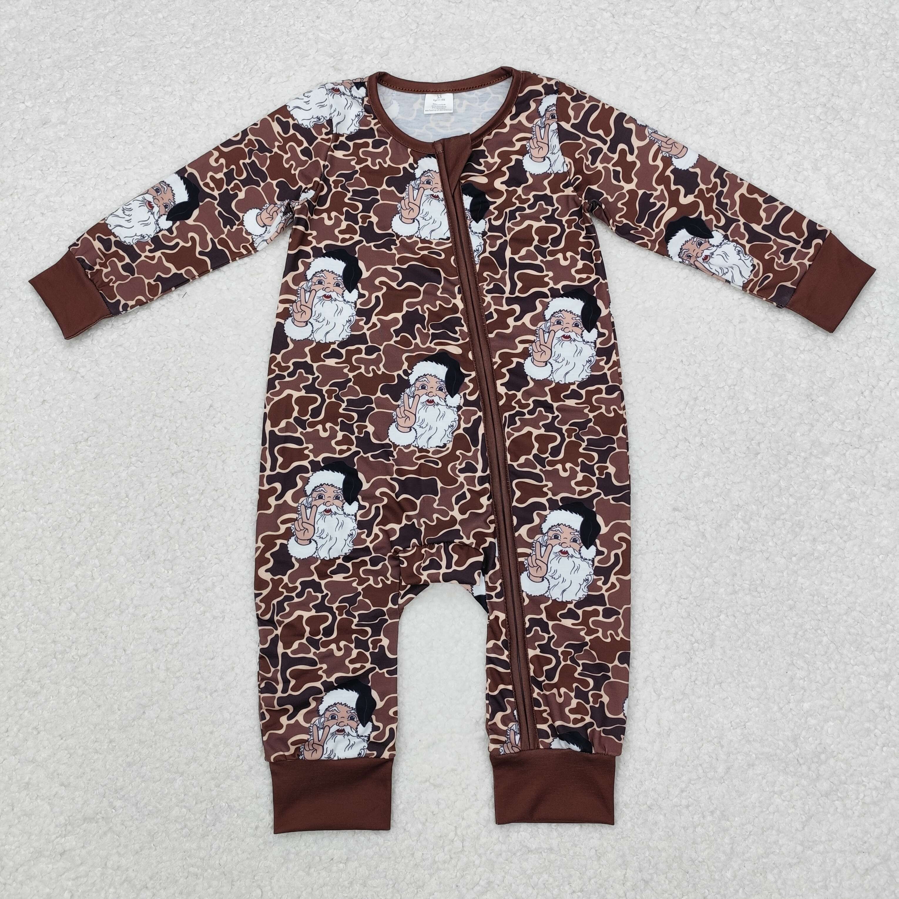 LR1820 RTS baby clothes santa claus baby christmas romper -BAMBOO