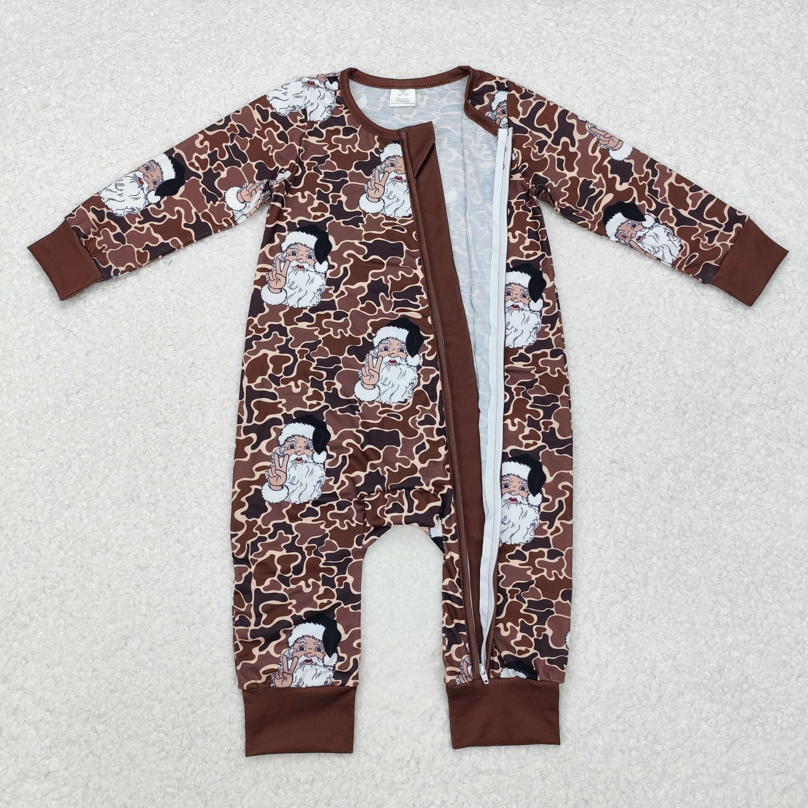 LR1820 RTS baby clothes santa claus baby christmas romper -BAMBOO