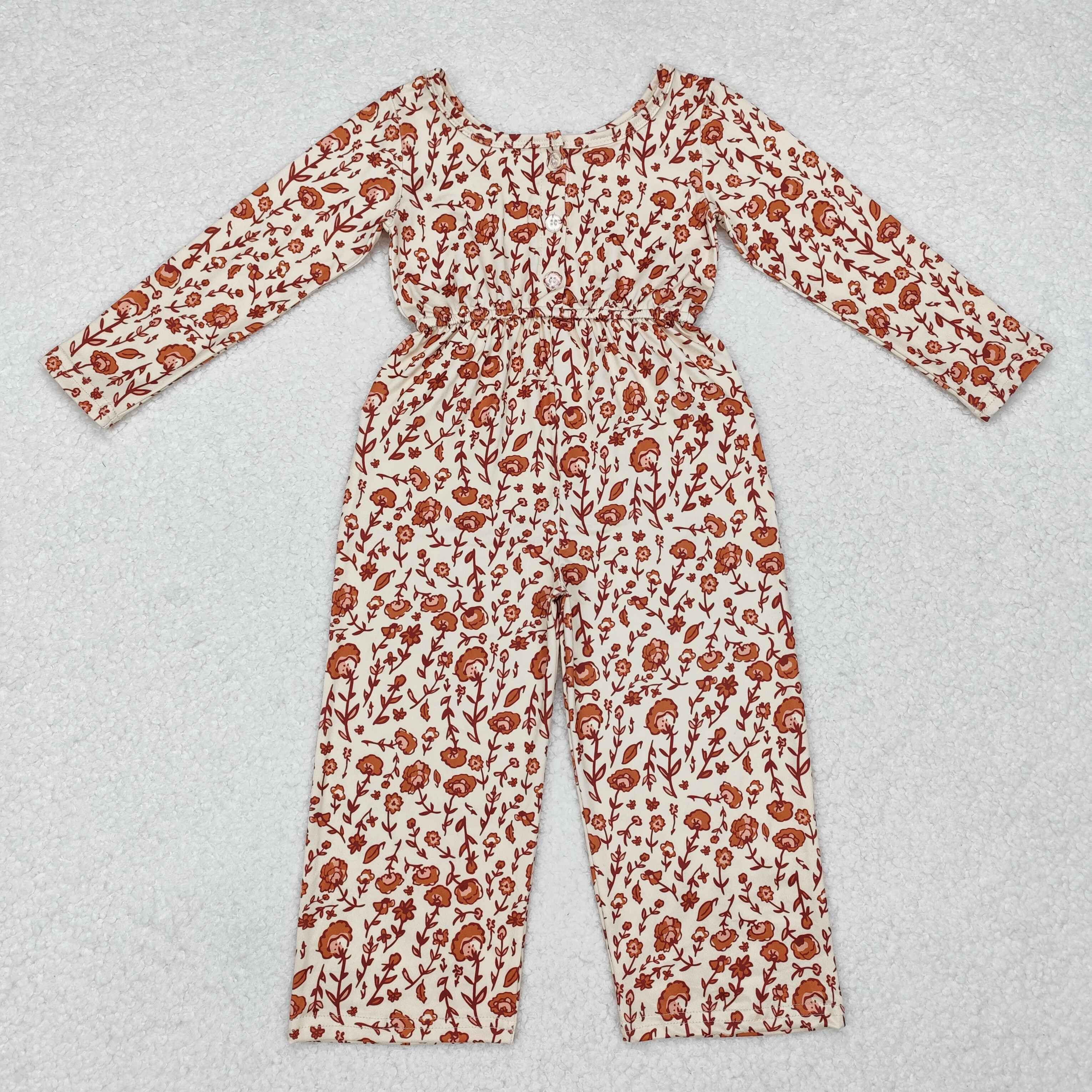 LR1839 RTS baby girl clothes flower girl autumn jumpsuit