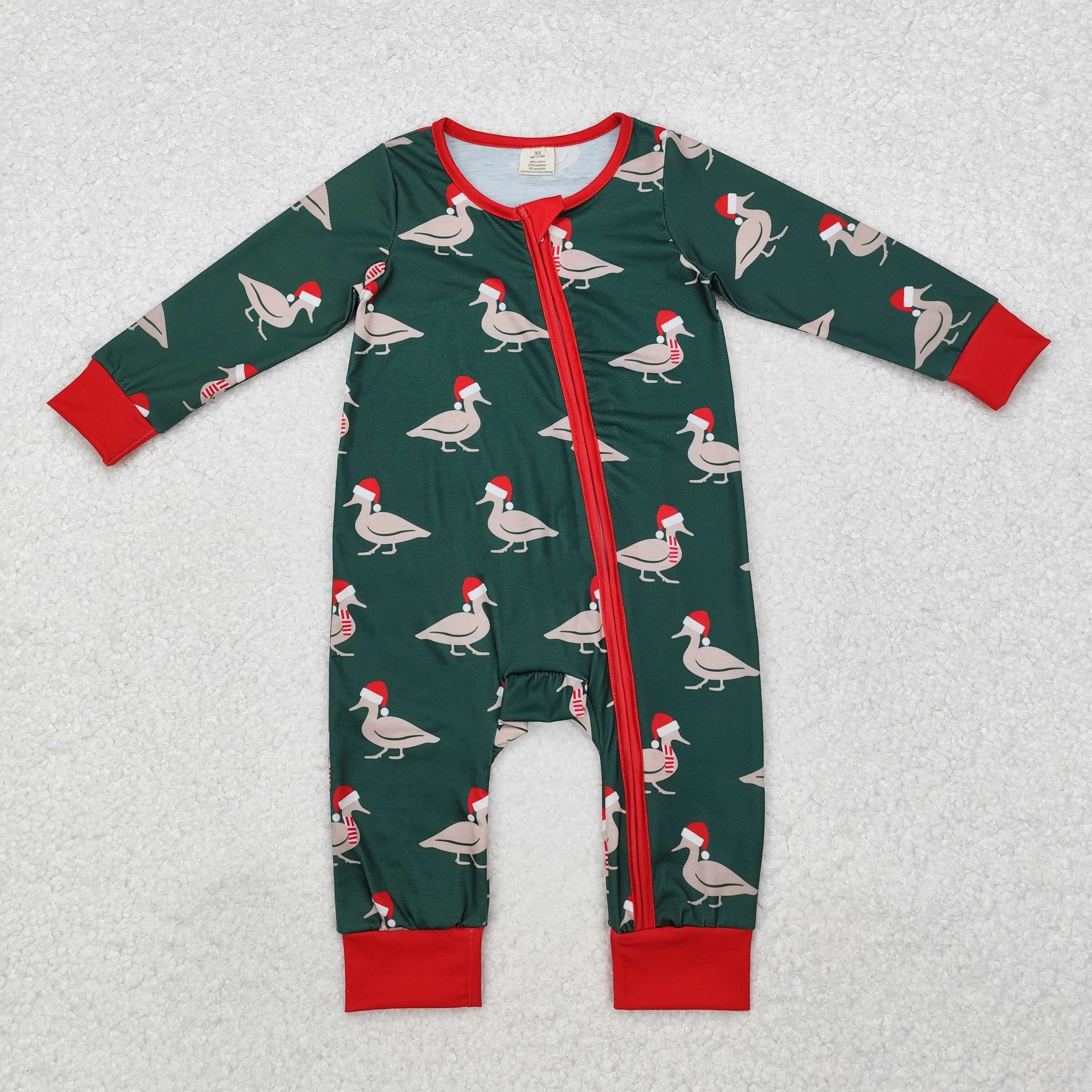 LR1861 RTS baby boy clothes mallard boy christmas winter romper-bamboo