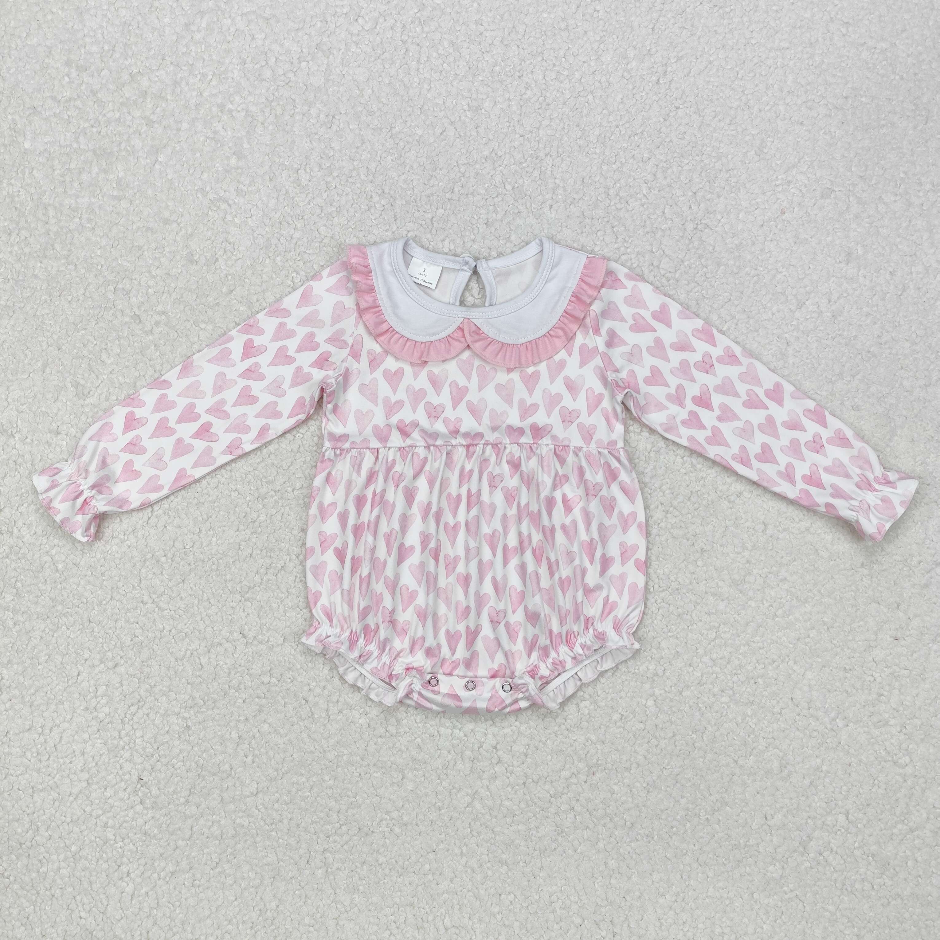 LR1899 RTS baby girl clothes love heart girl valentine's day winter bubble