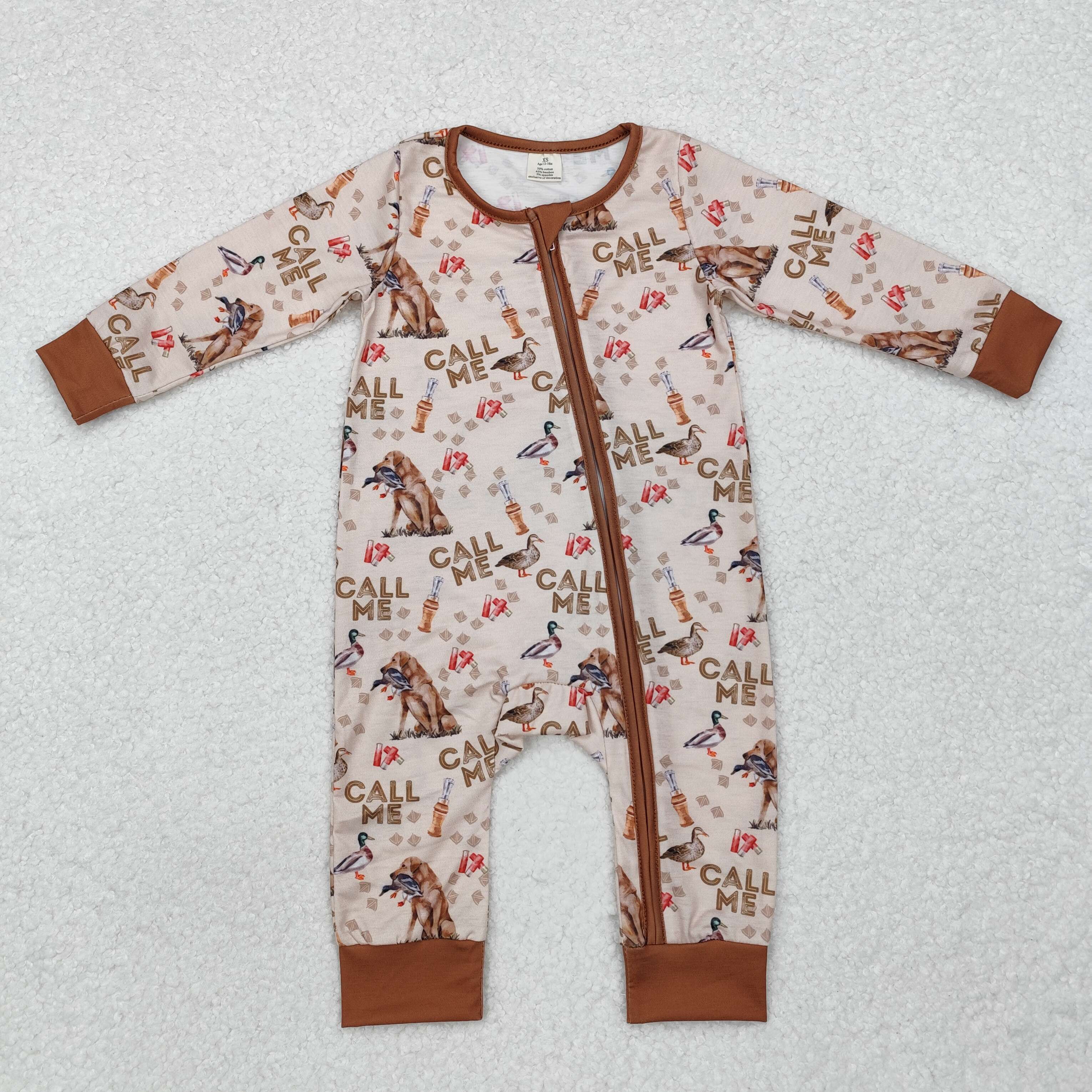 LR1991 RTS baby boy clothes call me boy winter romper-BAMBOO