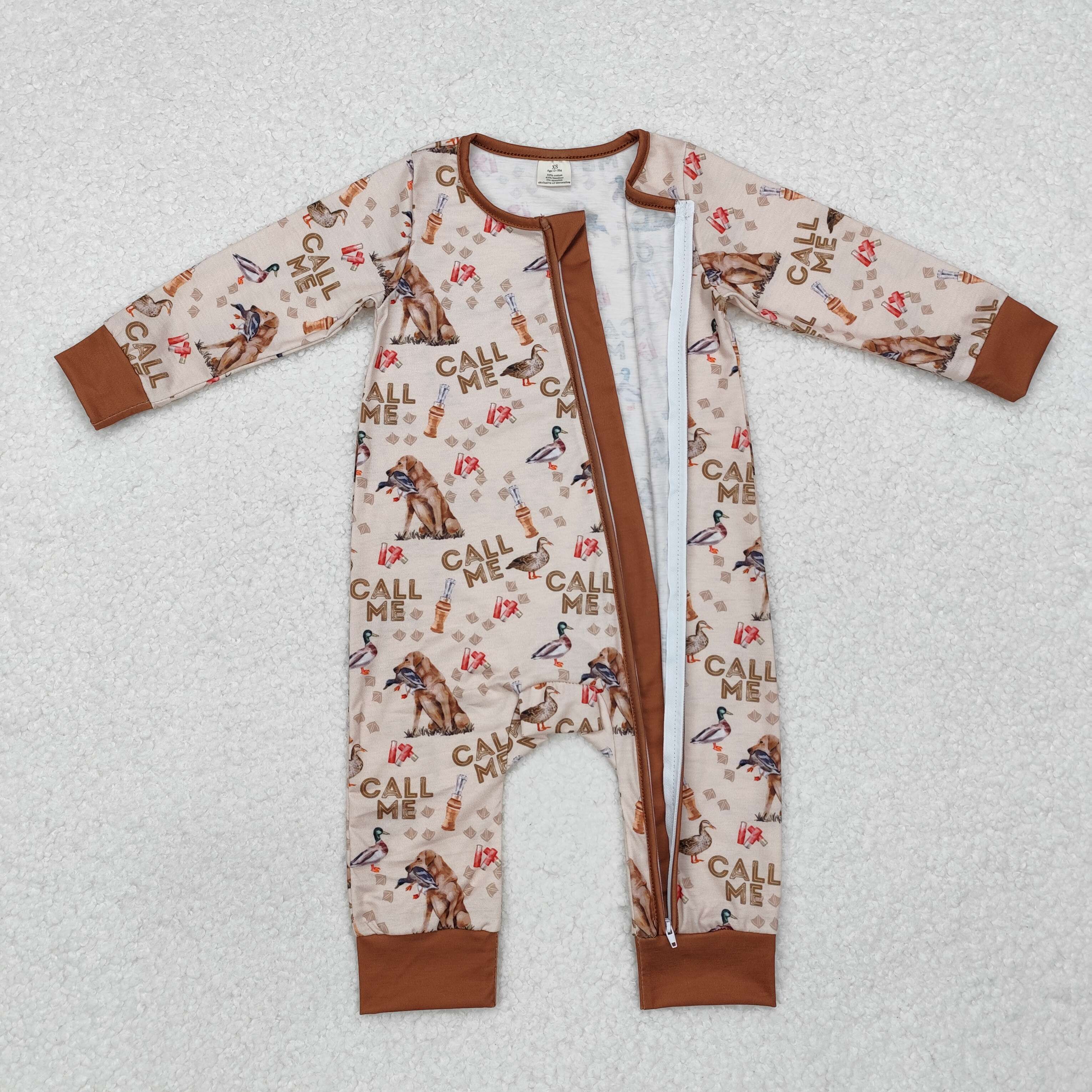 LR1991 RTS baby boy clothes call me boy winter romper-BAMBOO