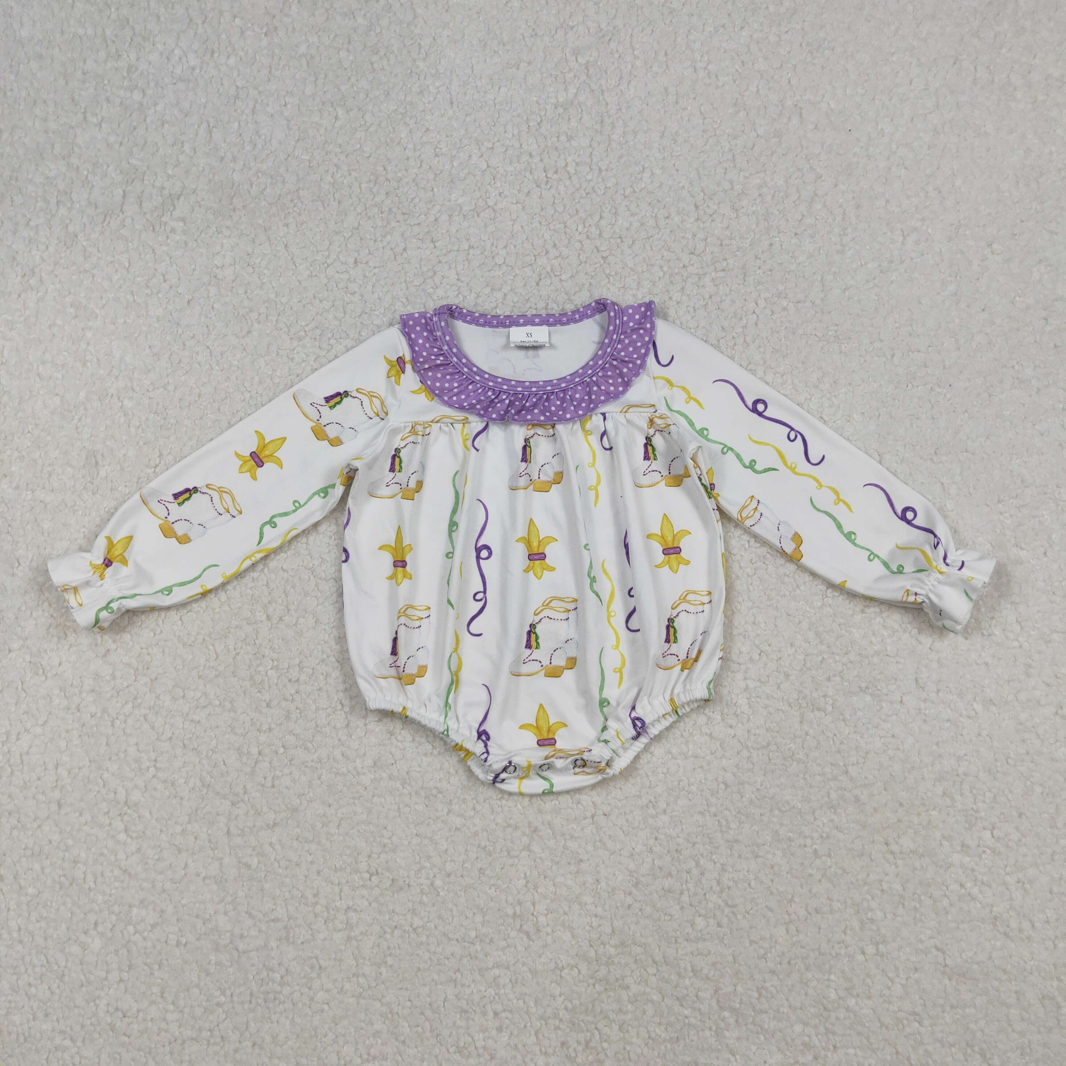 LR2042 RTS baby girl clothes mardi gras girl winter bubble