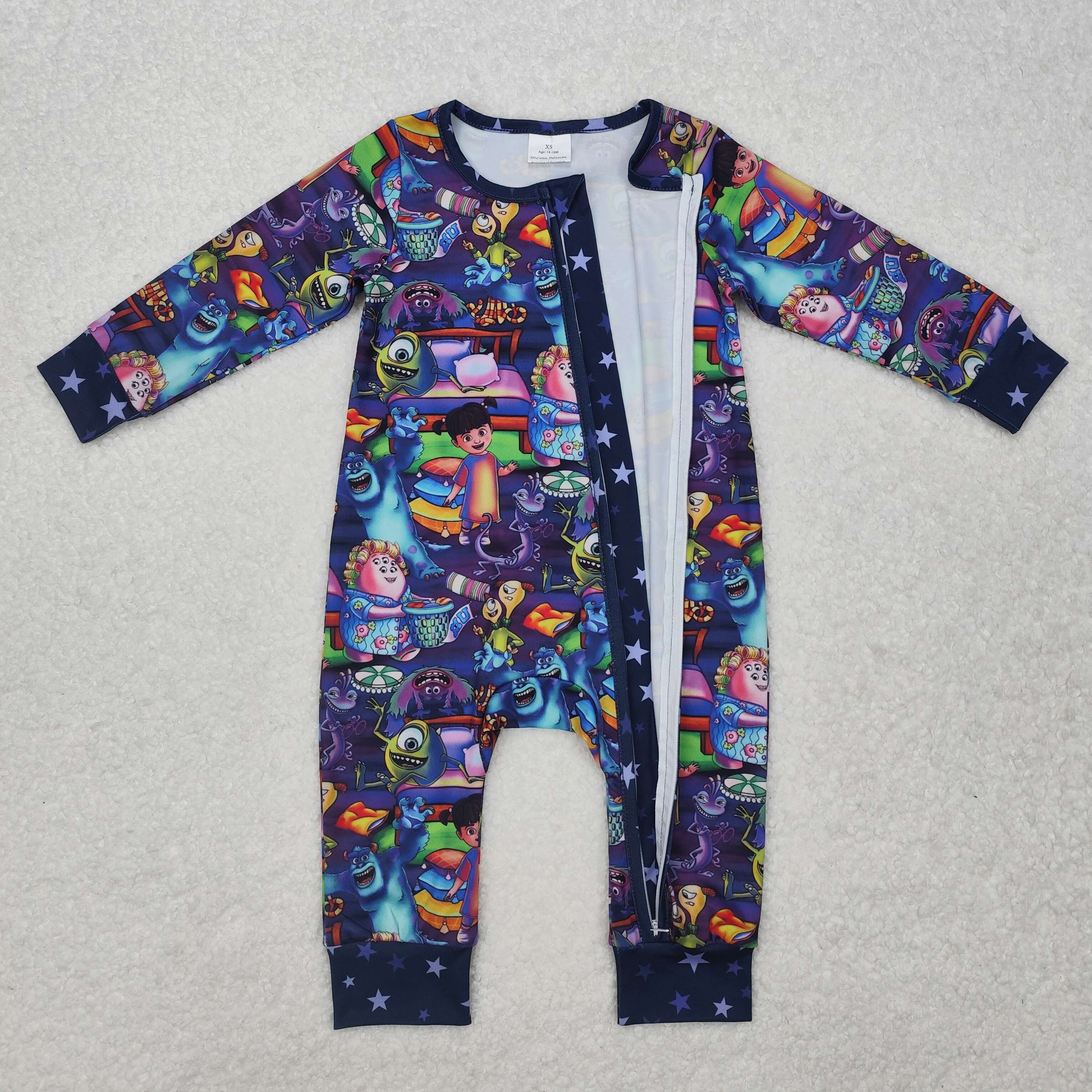LR2164 RTS baby girl clothes cartoon girl winter romper zip romper