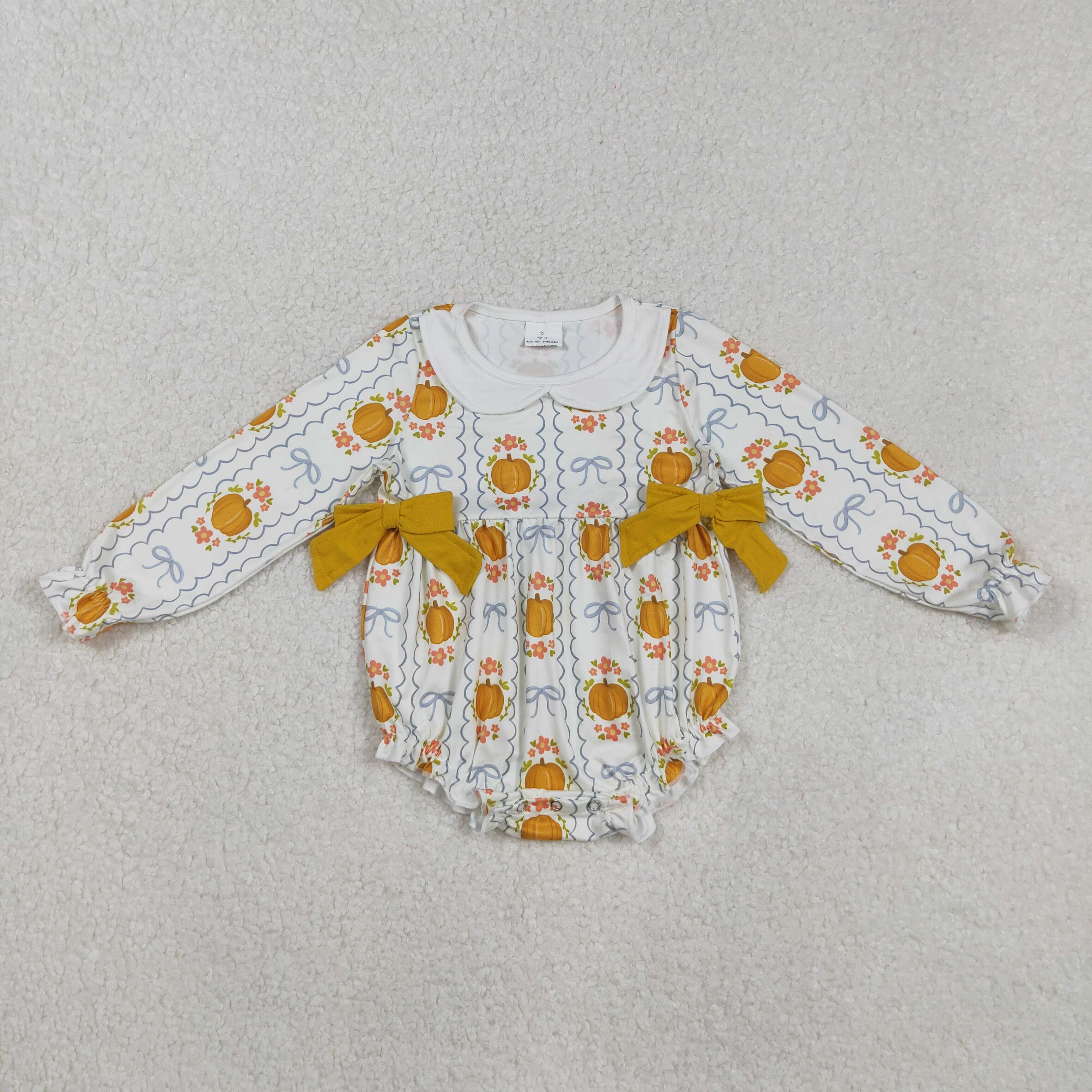LR2389 RTS baby girl clothes pumpkin girl fall winter bubble