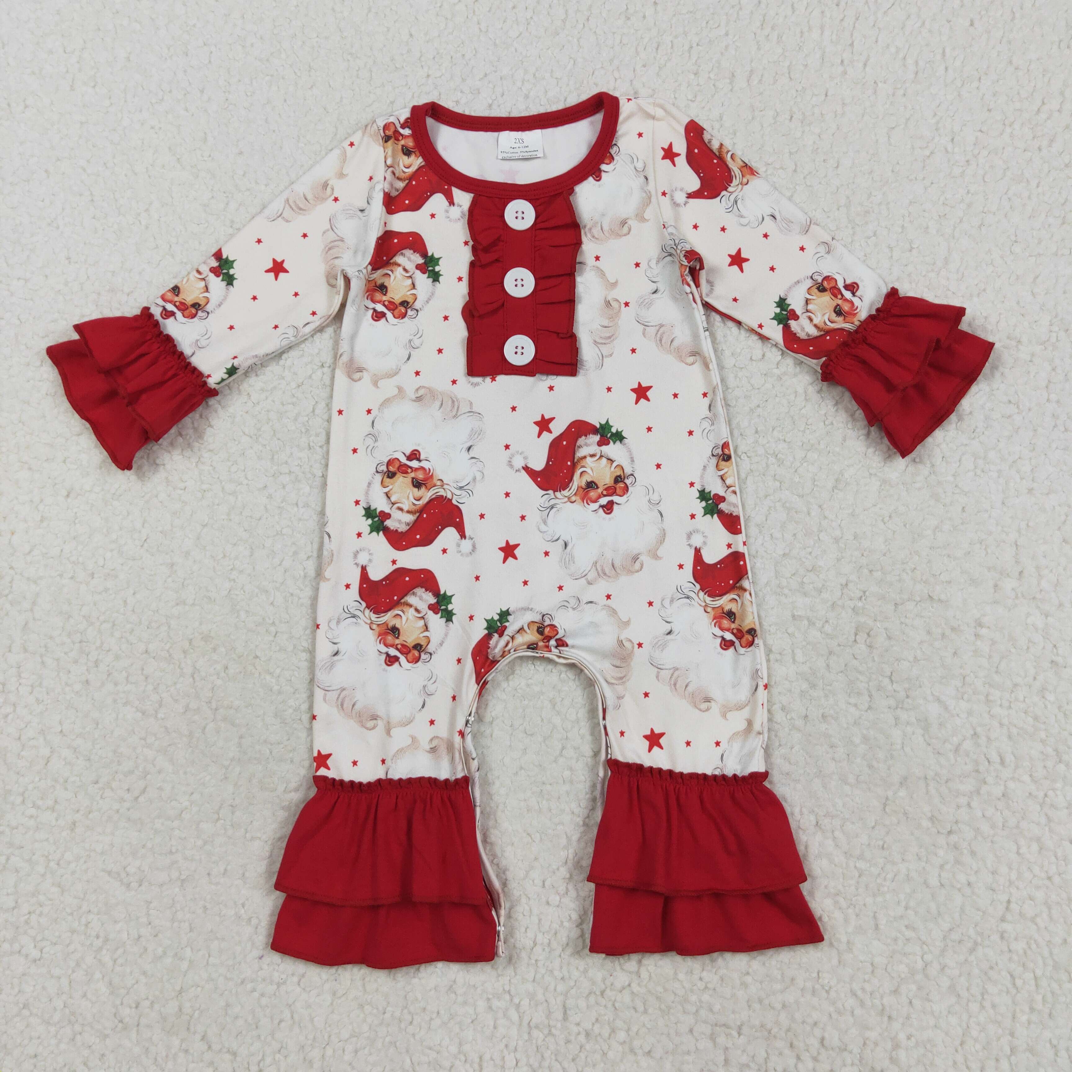 LR2395 RTS baby girl clothes santa girl christmas winter romper 