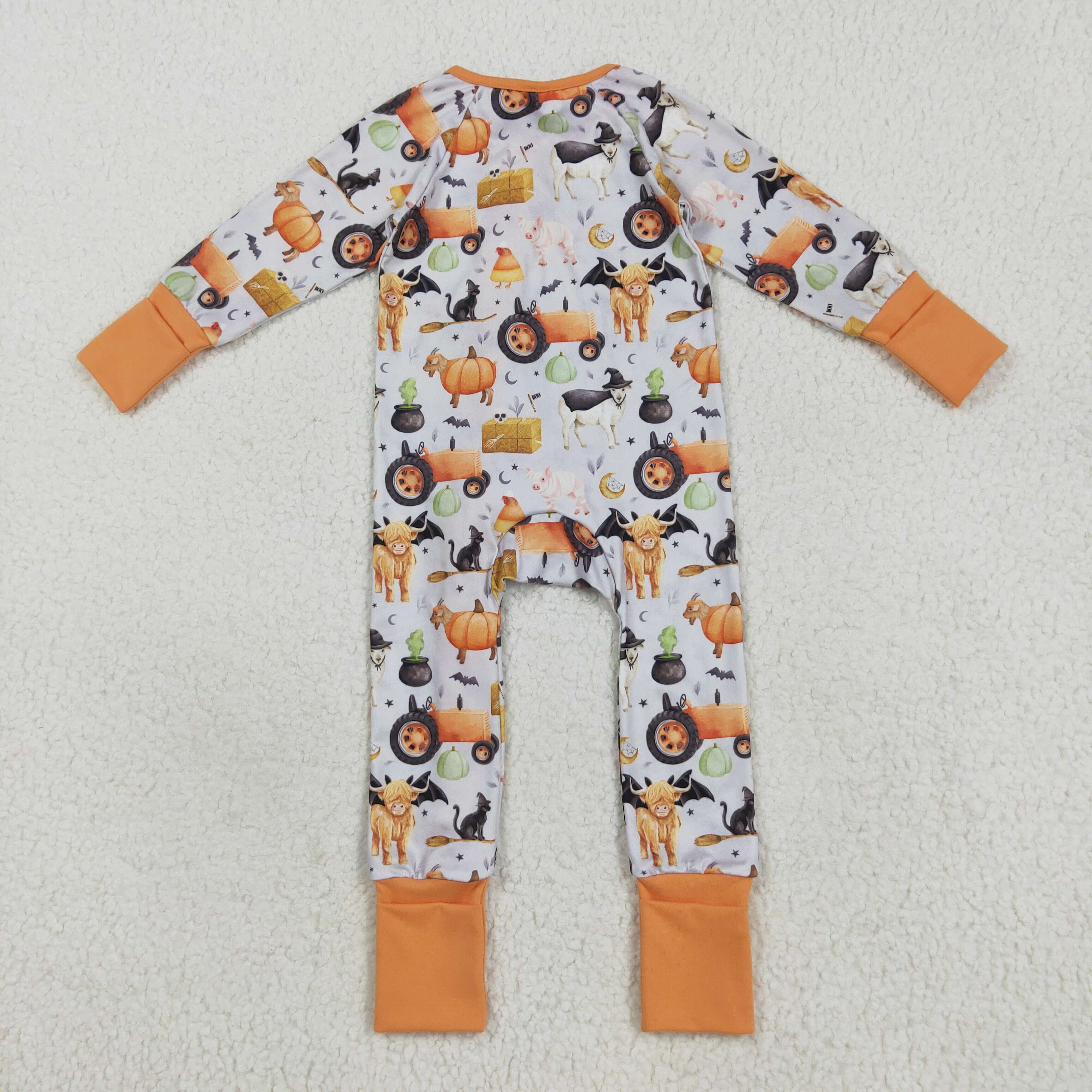 LR2444 RTS boy clothes animals pumpkin cowboys  boy halloween winter romper