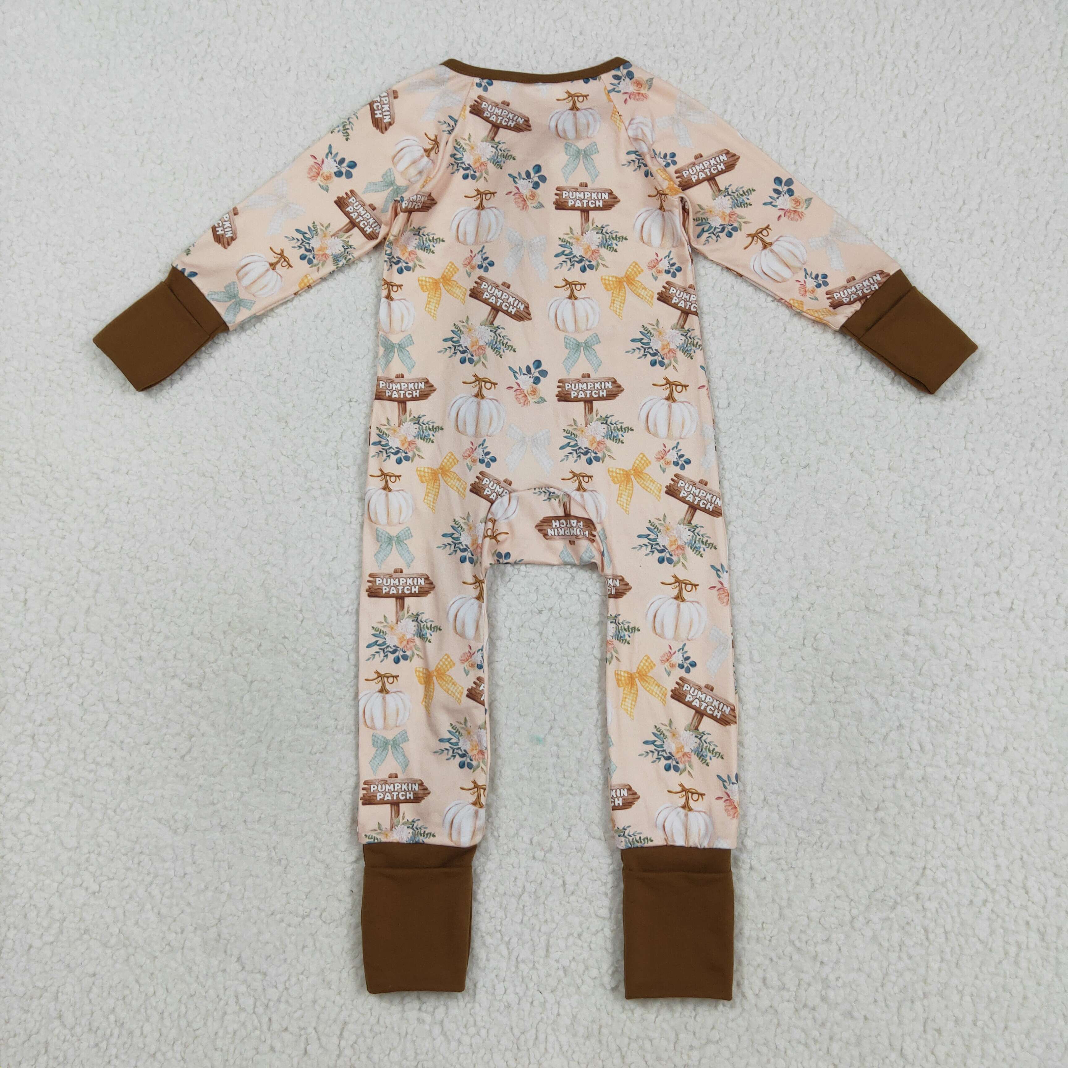 LR2462 RTS baby boy clothes pumpkin boy winter romper