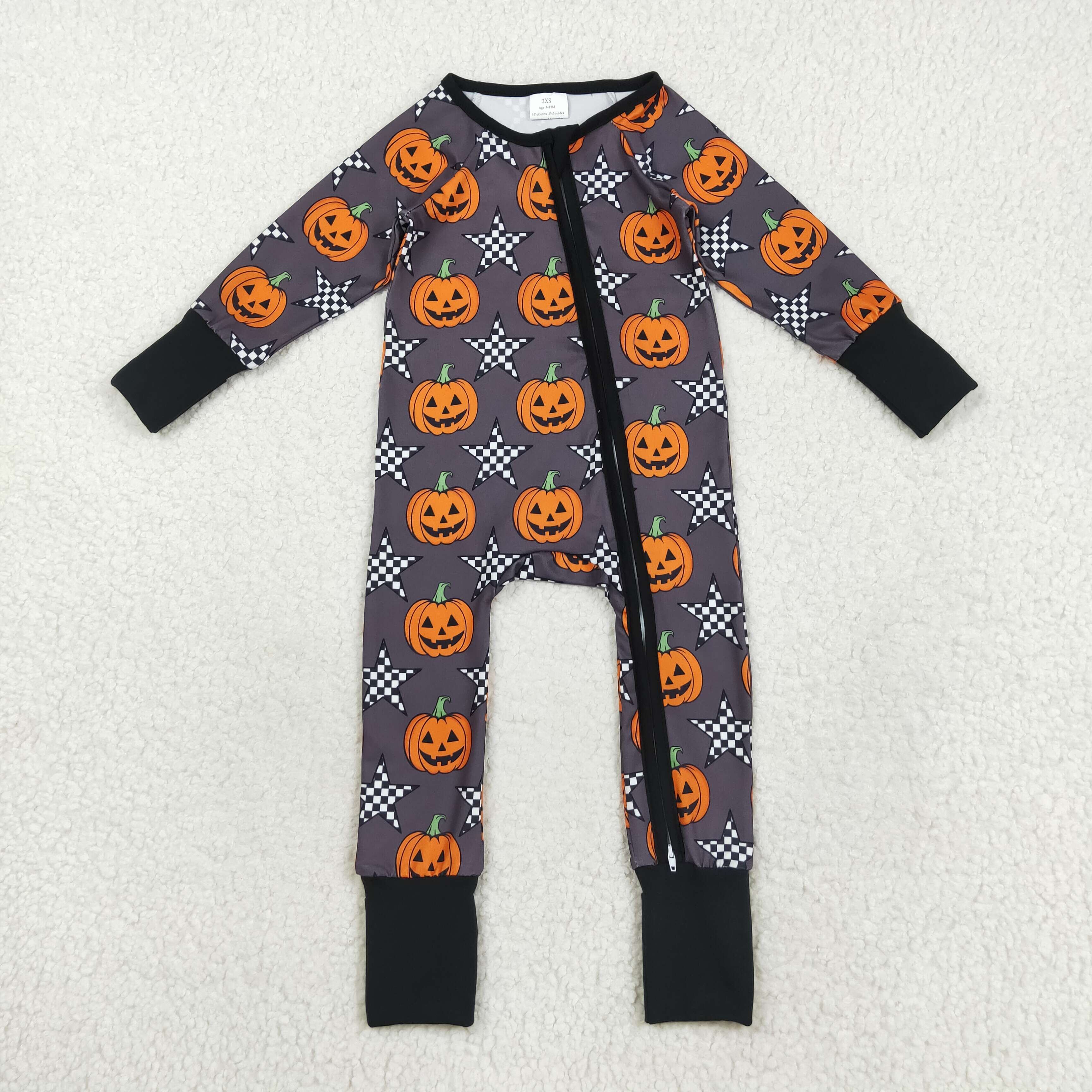 LR2464 RTS baby boy clothes ghost boy halloween winter romper zip romper